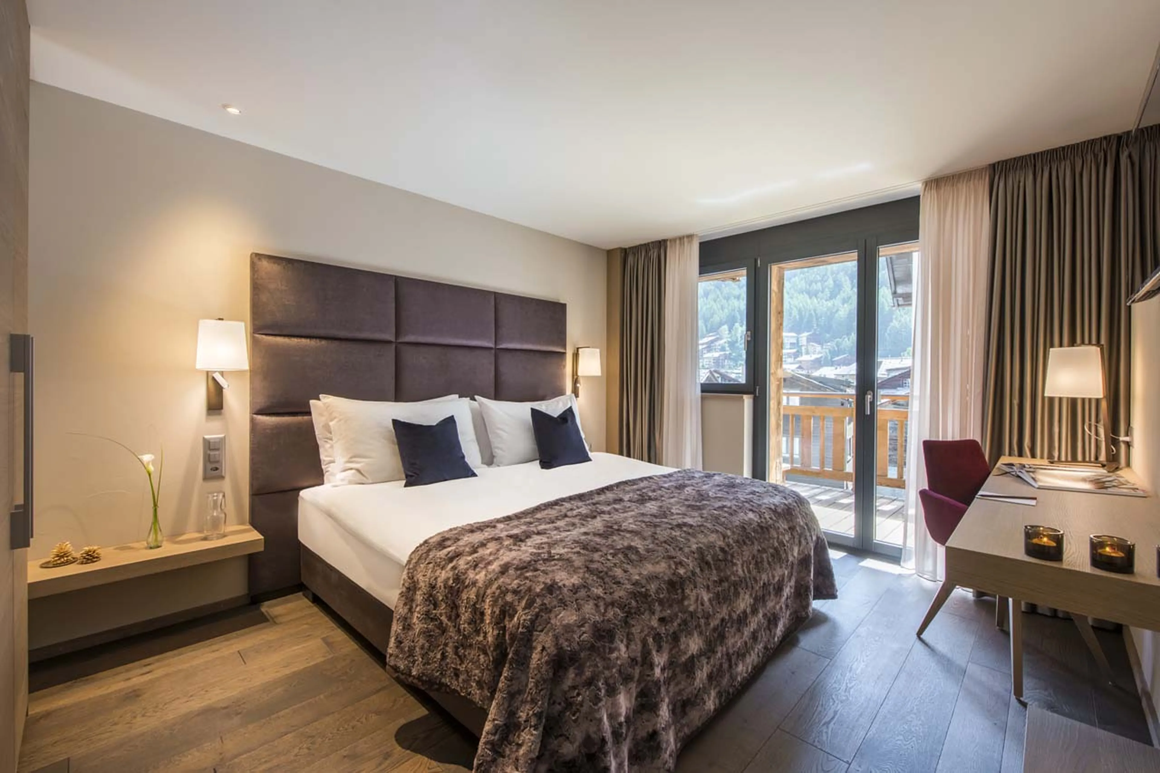 Bedroom one at Christiania Apartment 5 in Zermatt