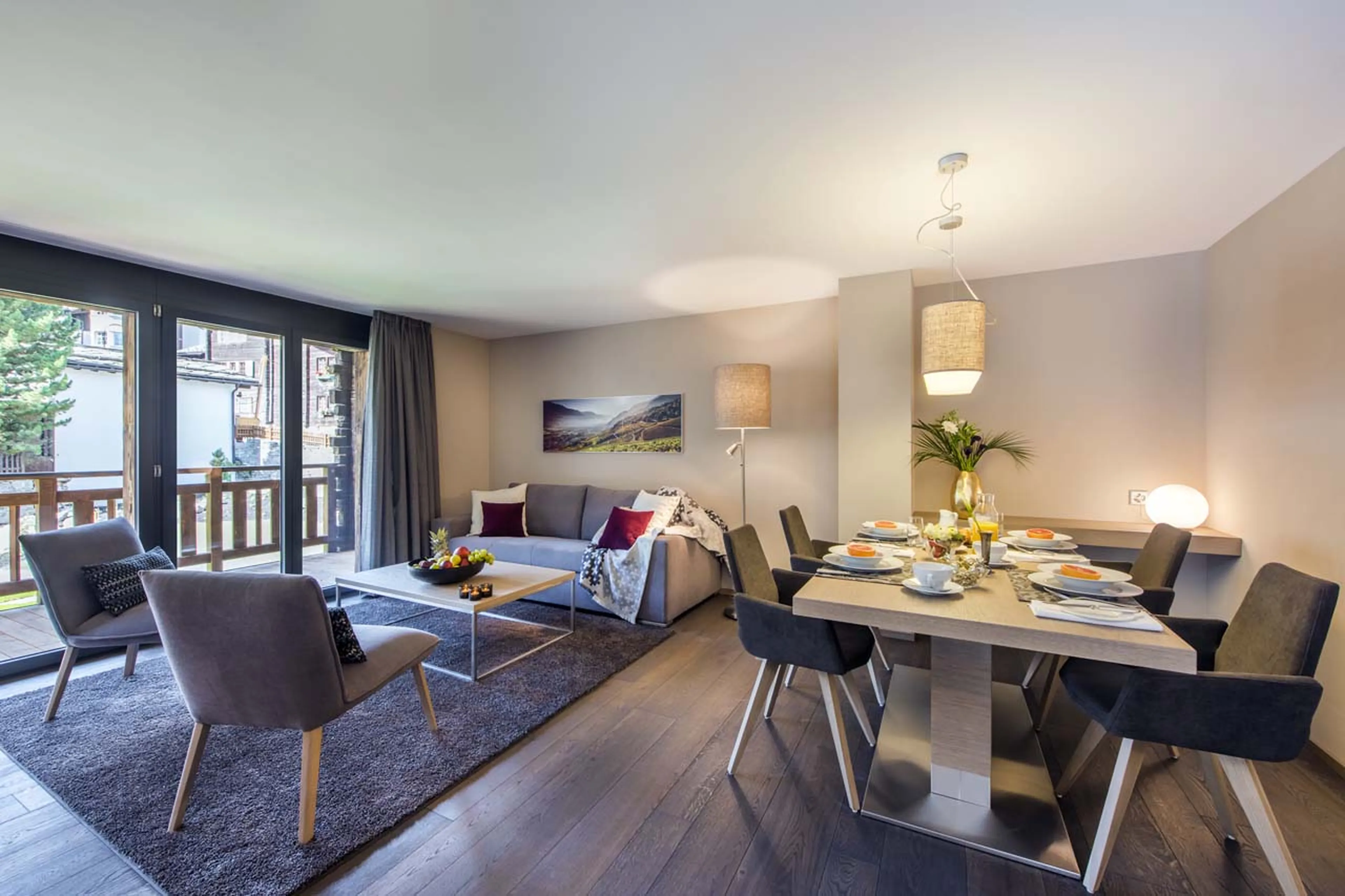 Living area of Christiania Apartment 5 in Zermatt