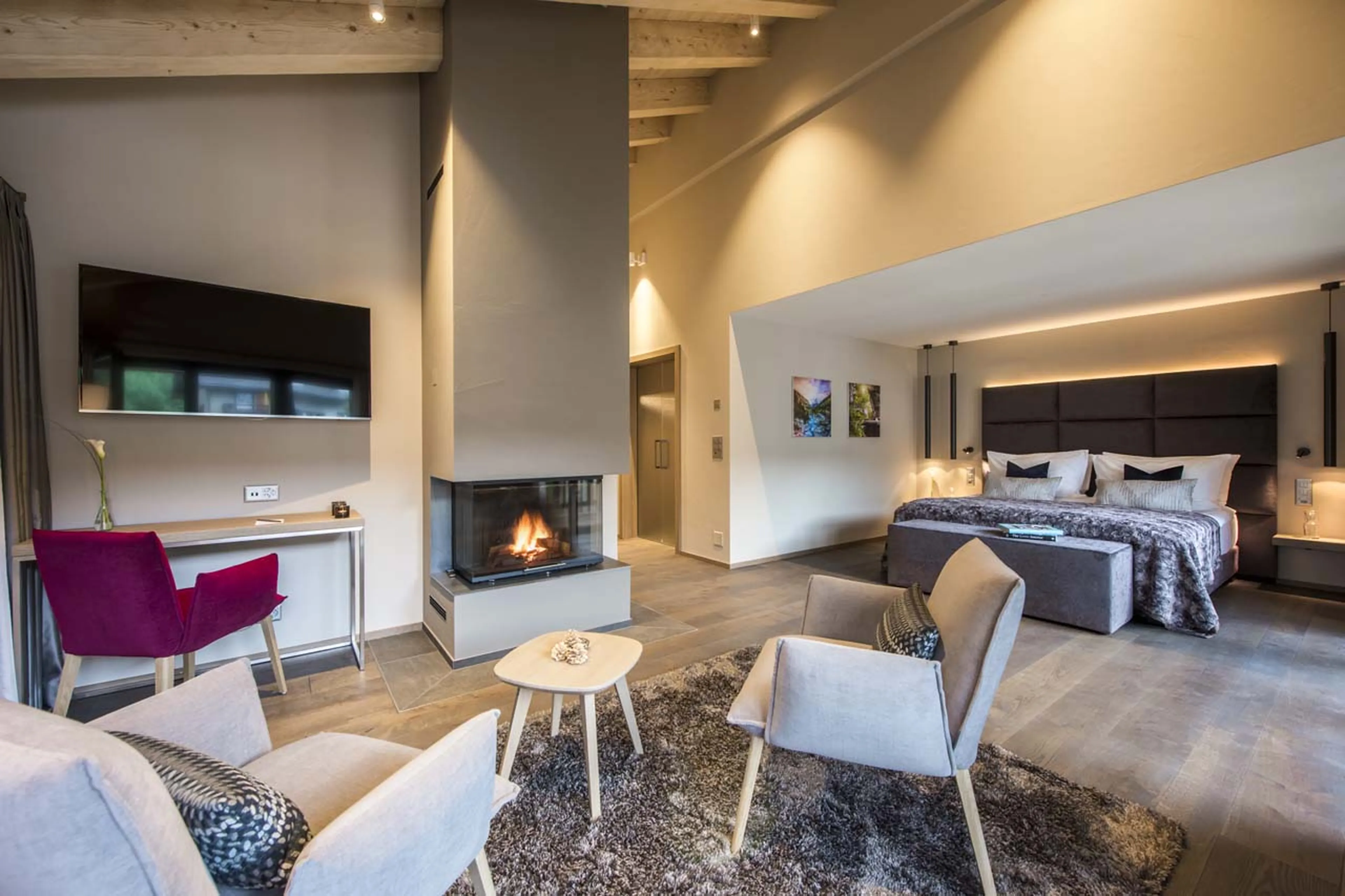 Master bedroom at Christiania Penthouse in Zermatt