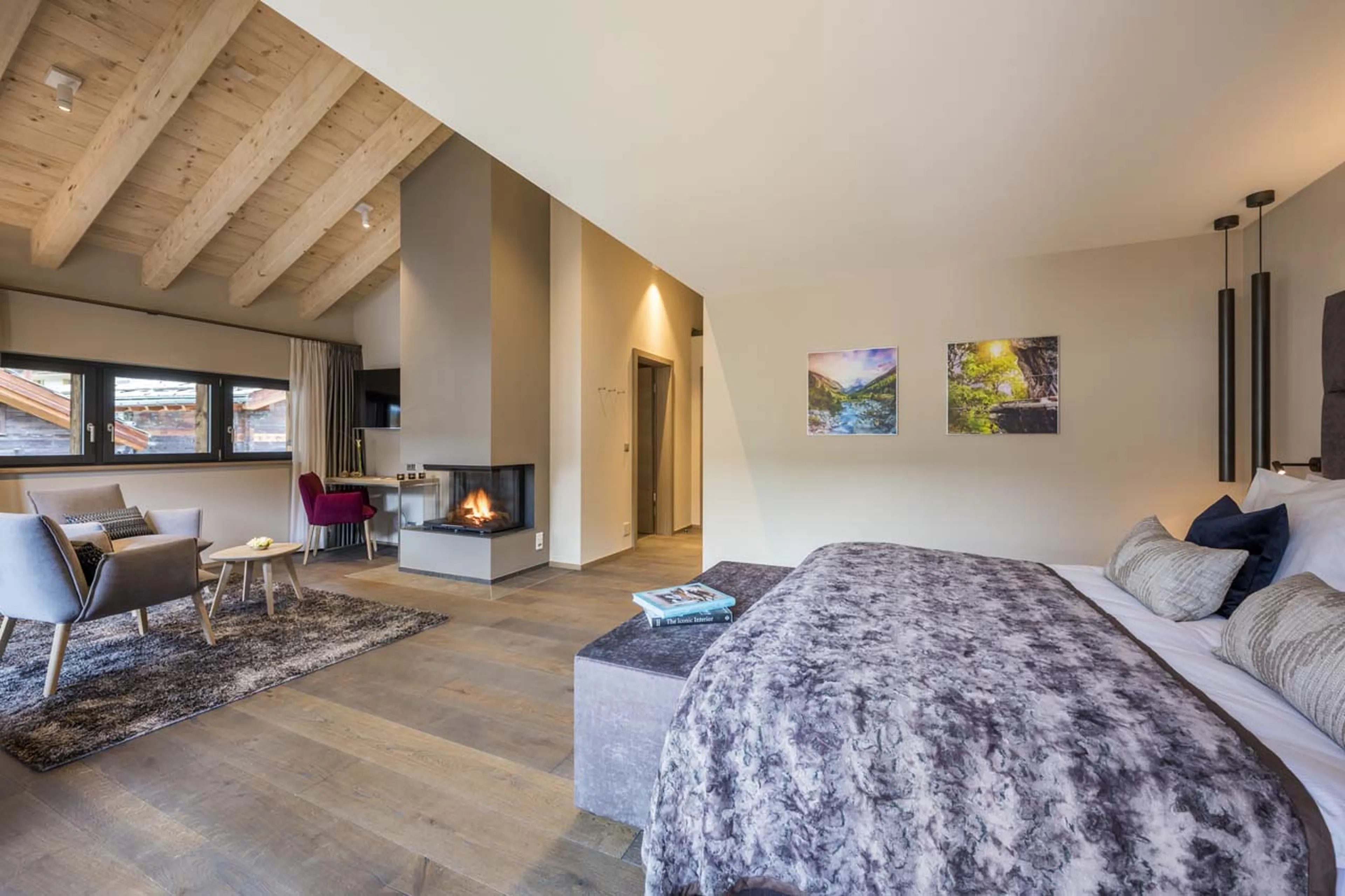 Penthouse bedroom 1 at Christiania Residence in Zermatt