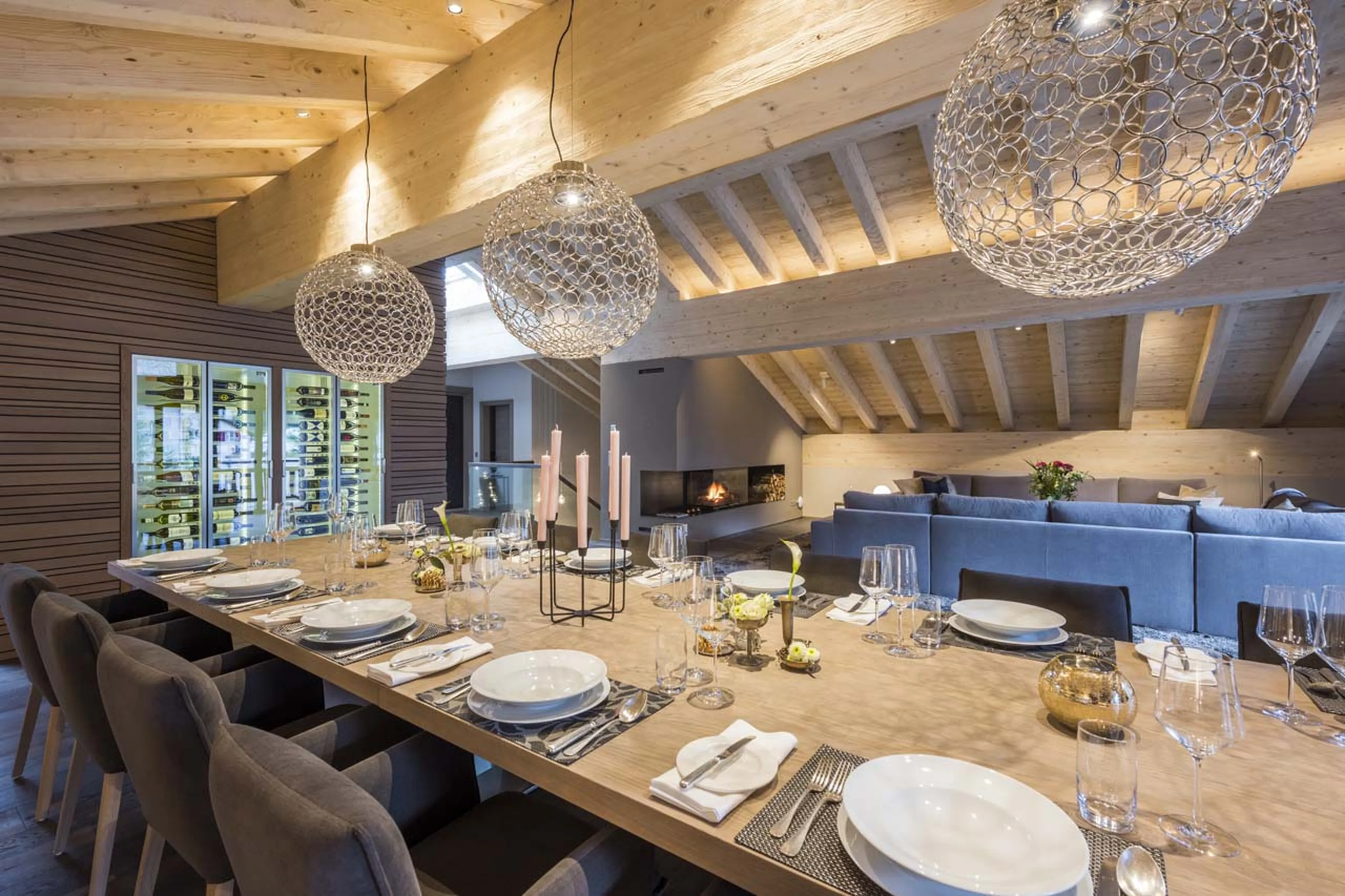 Dining table at Christiania Penthouse in Zermatt