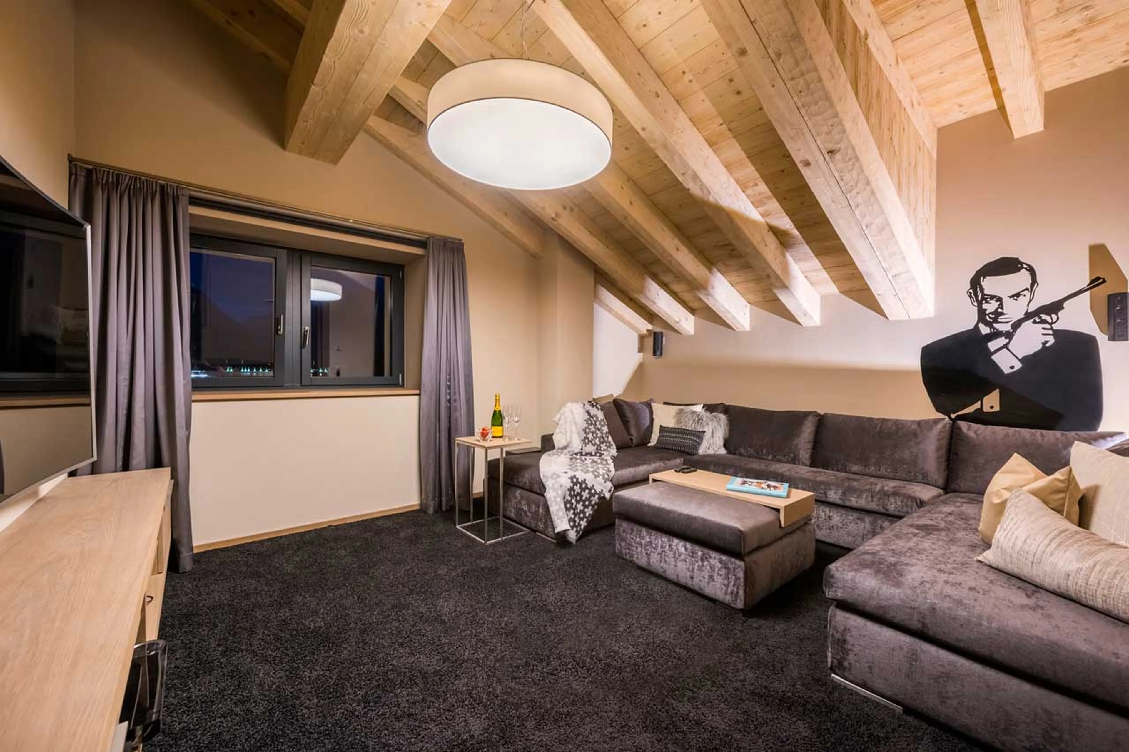 Cinema room at Christiania Penthouse in Zermatt