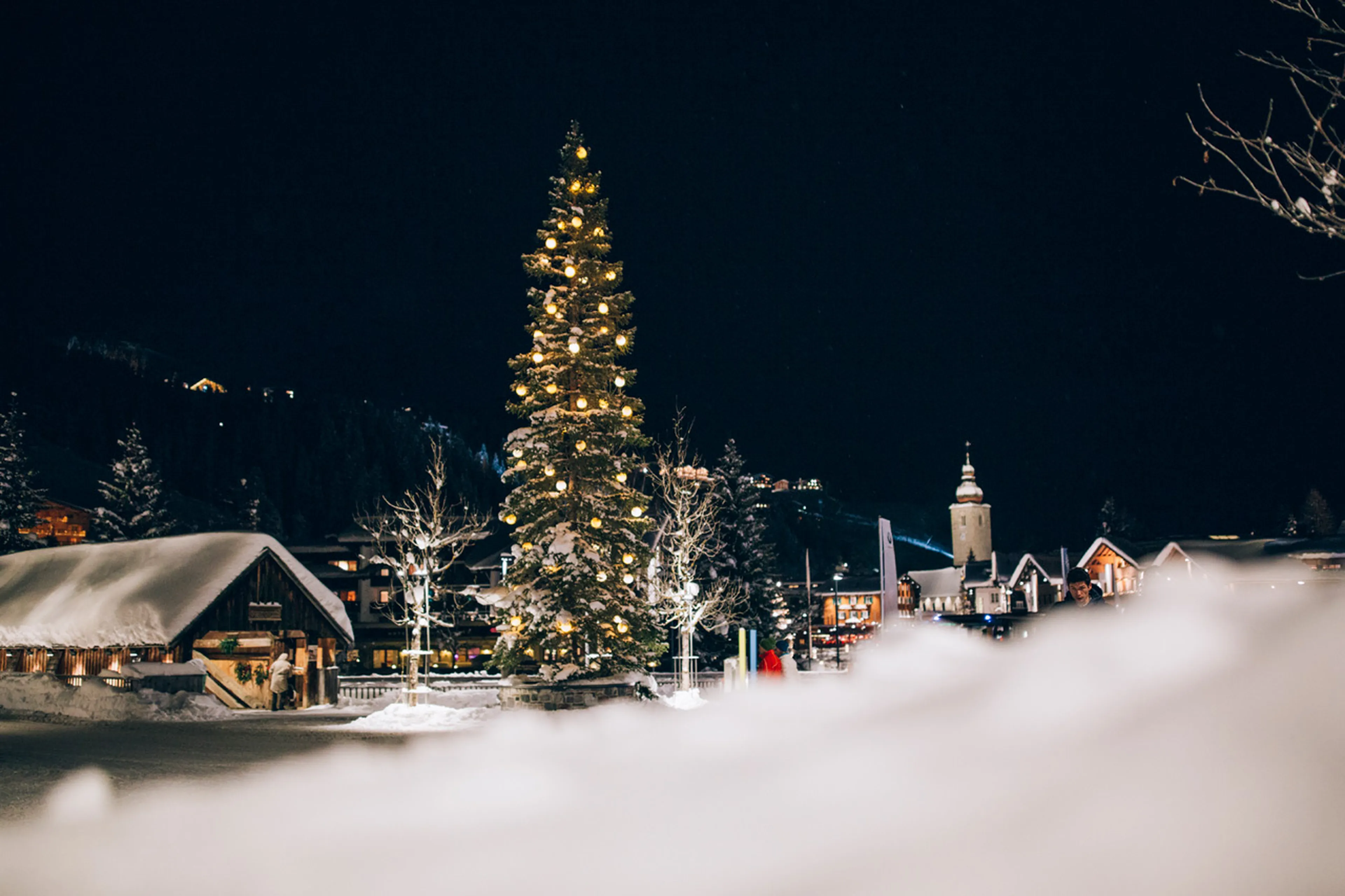 Ski resort at Christmas