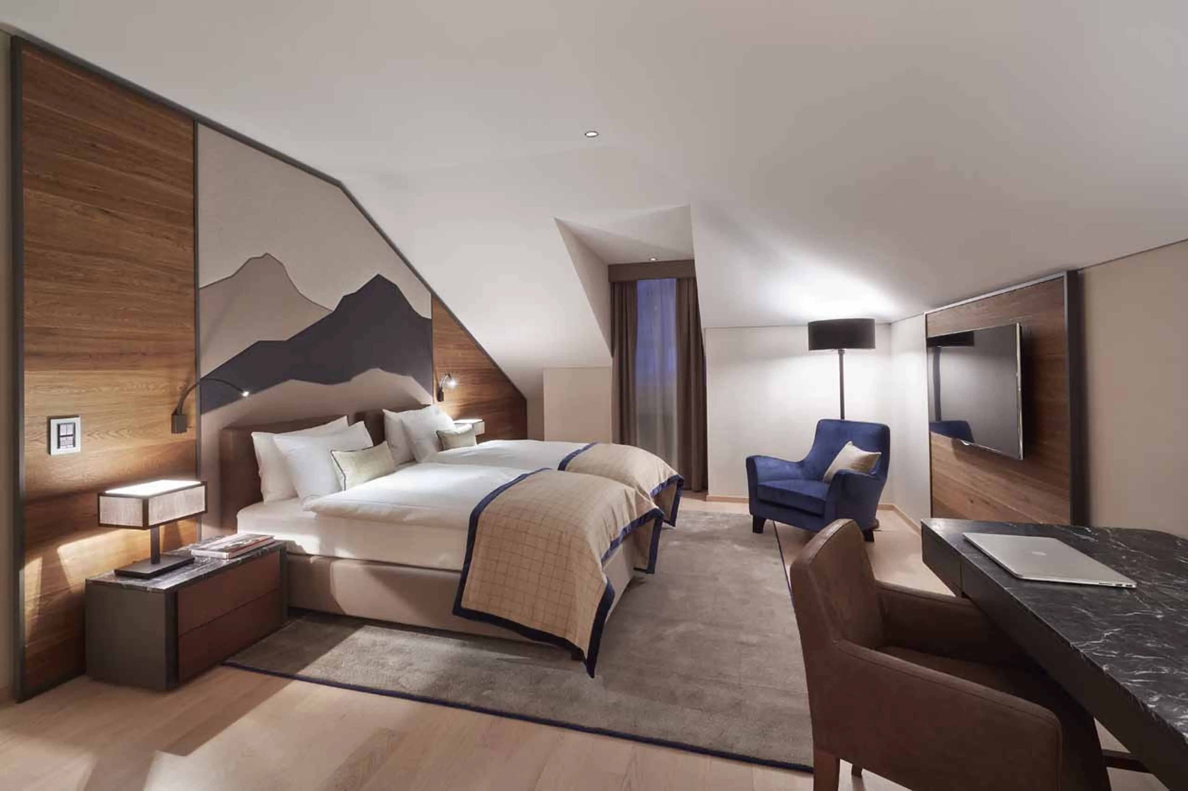 Bedroom two at Corvatsch Tower in St Moritz