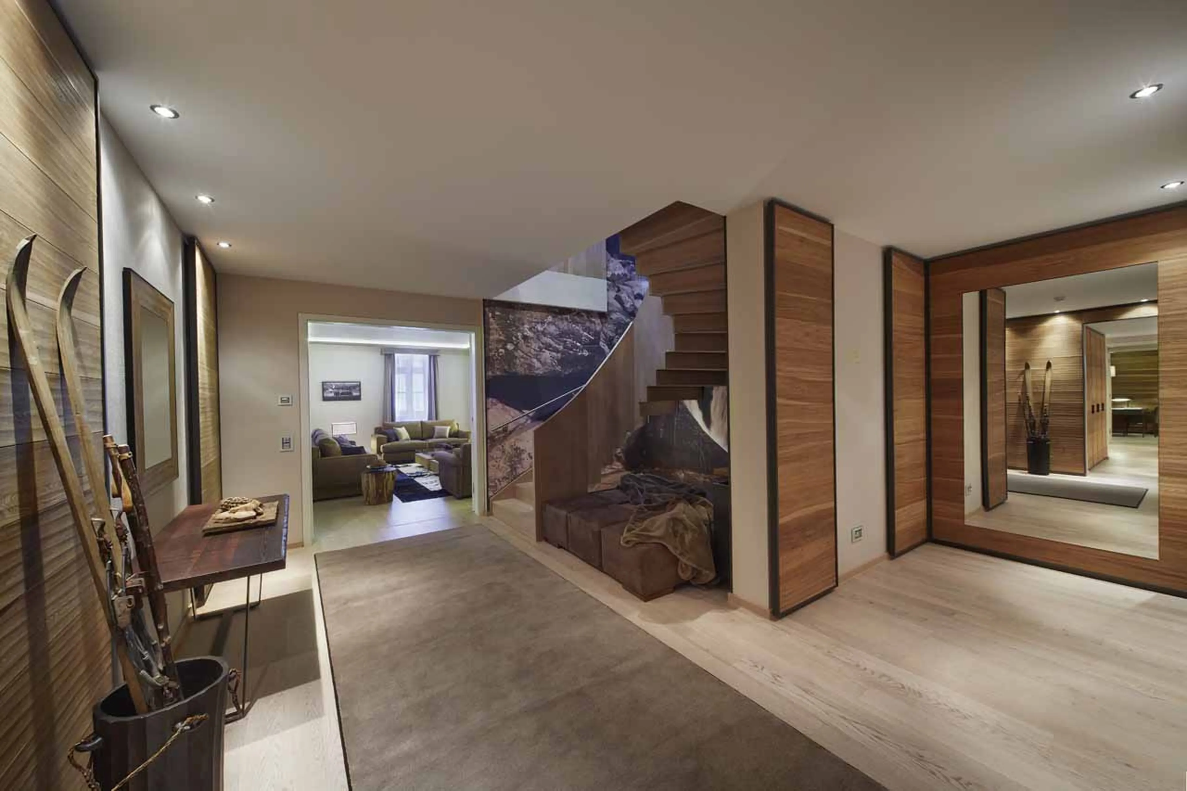 Entrance hall at Corvatsch Tower in St Moritz