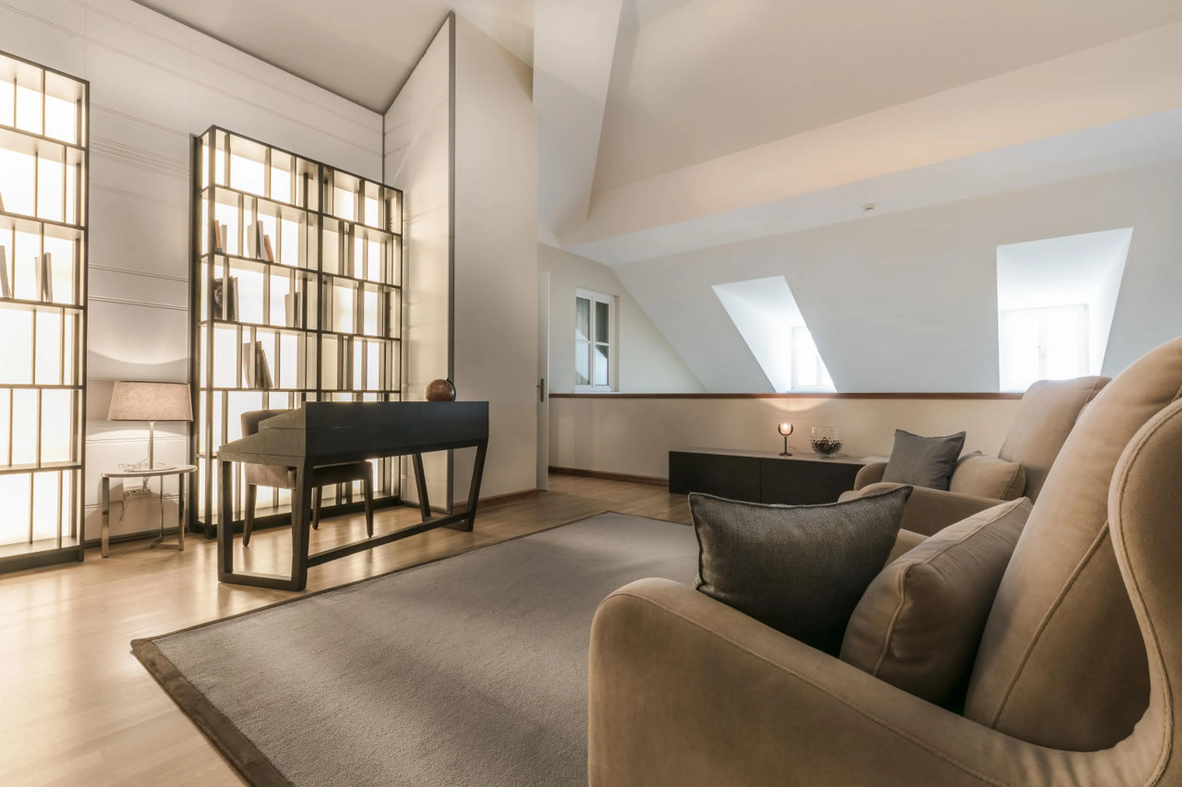 Upper floor landing at Corviglia Tower in St Moritz