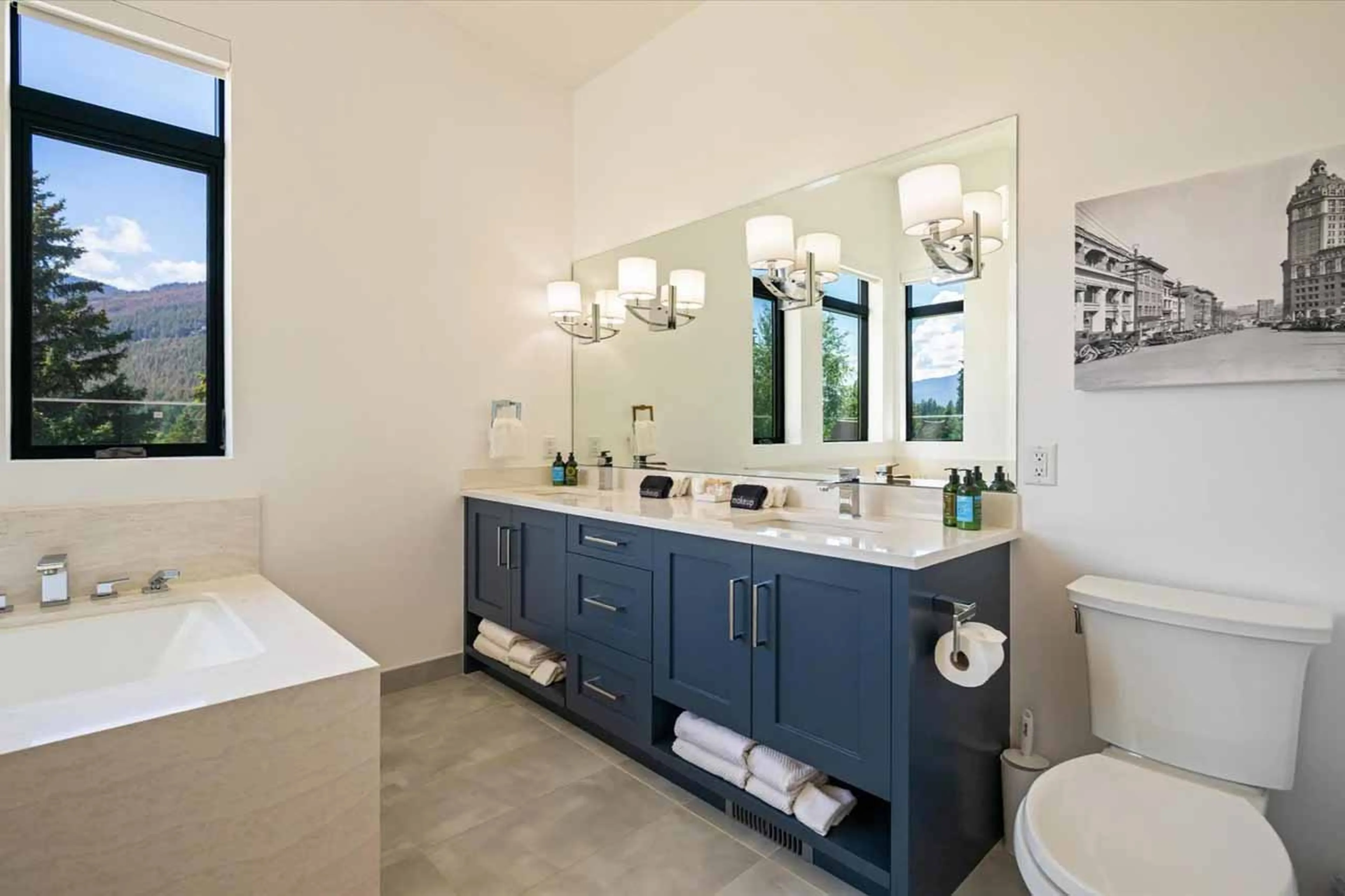 Bedroom 1 en-suite sinks at Cypress Links in Whistler