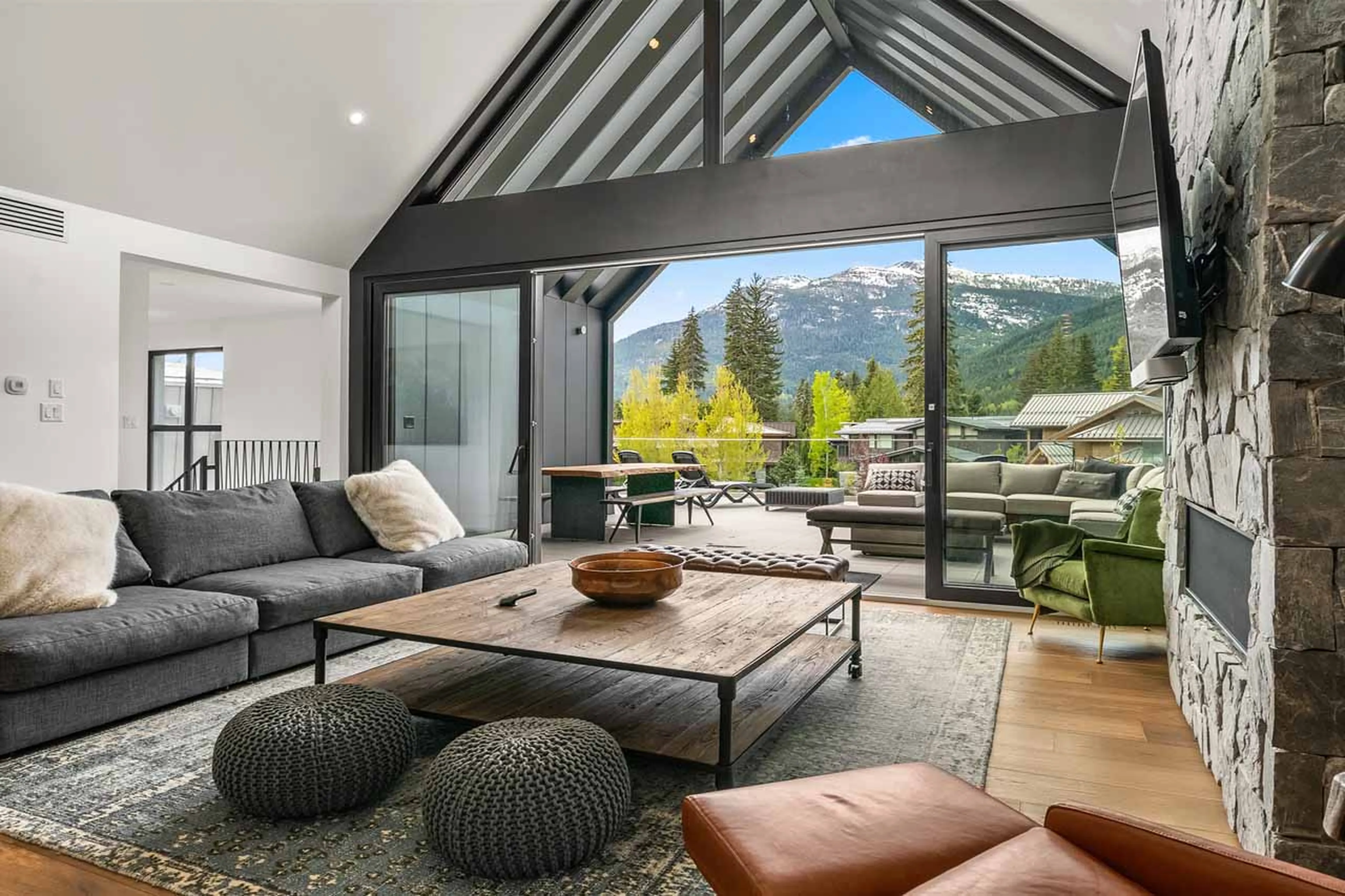 Entertainment living area at Cypress Sky Retreat in Whistler
