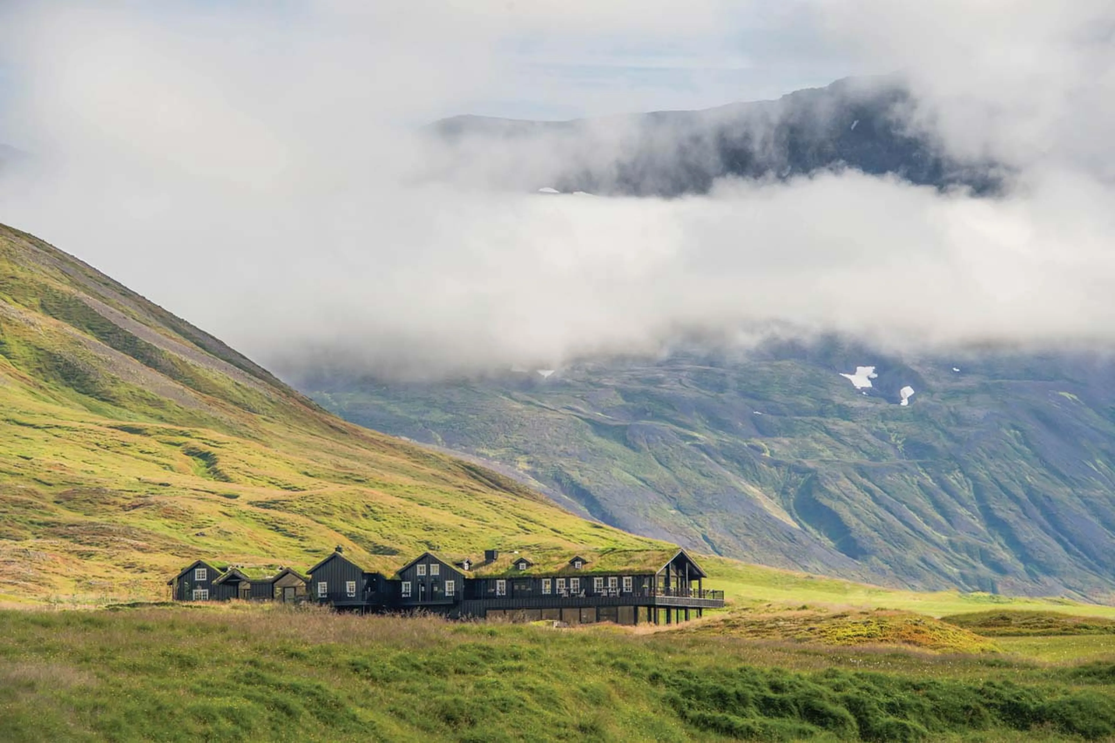 Summer view of Deplar Farm in Iceland