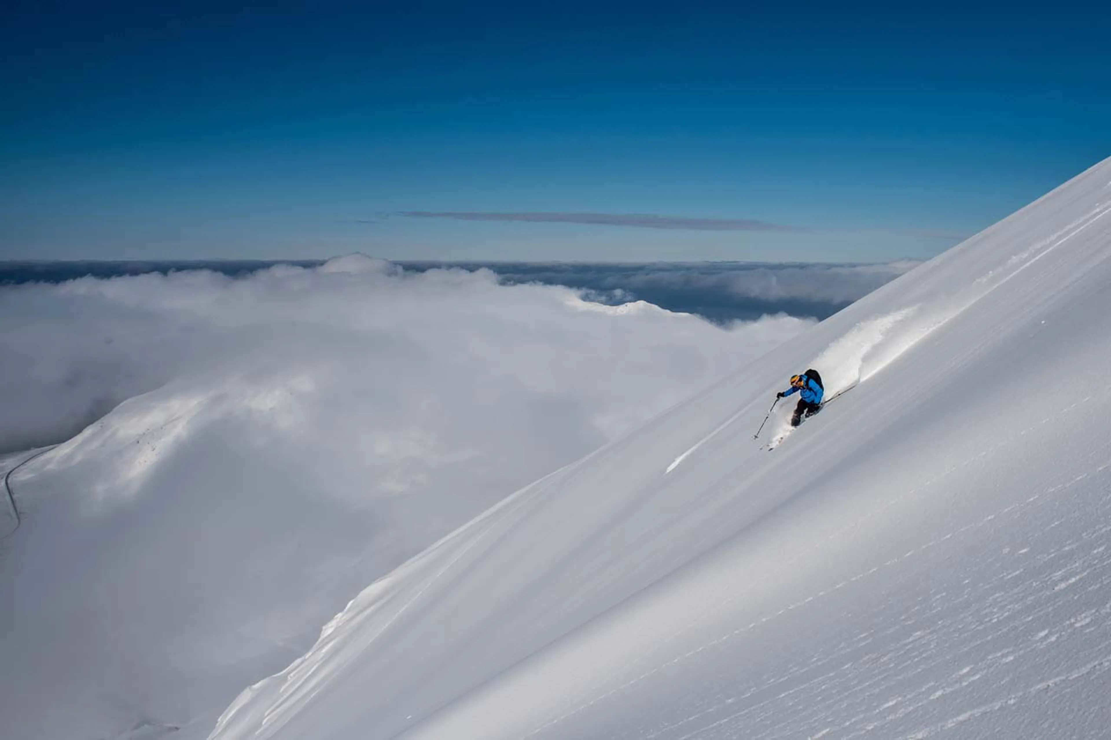 Downhill skiing at Deplar Farm in Iceland