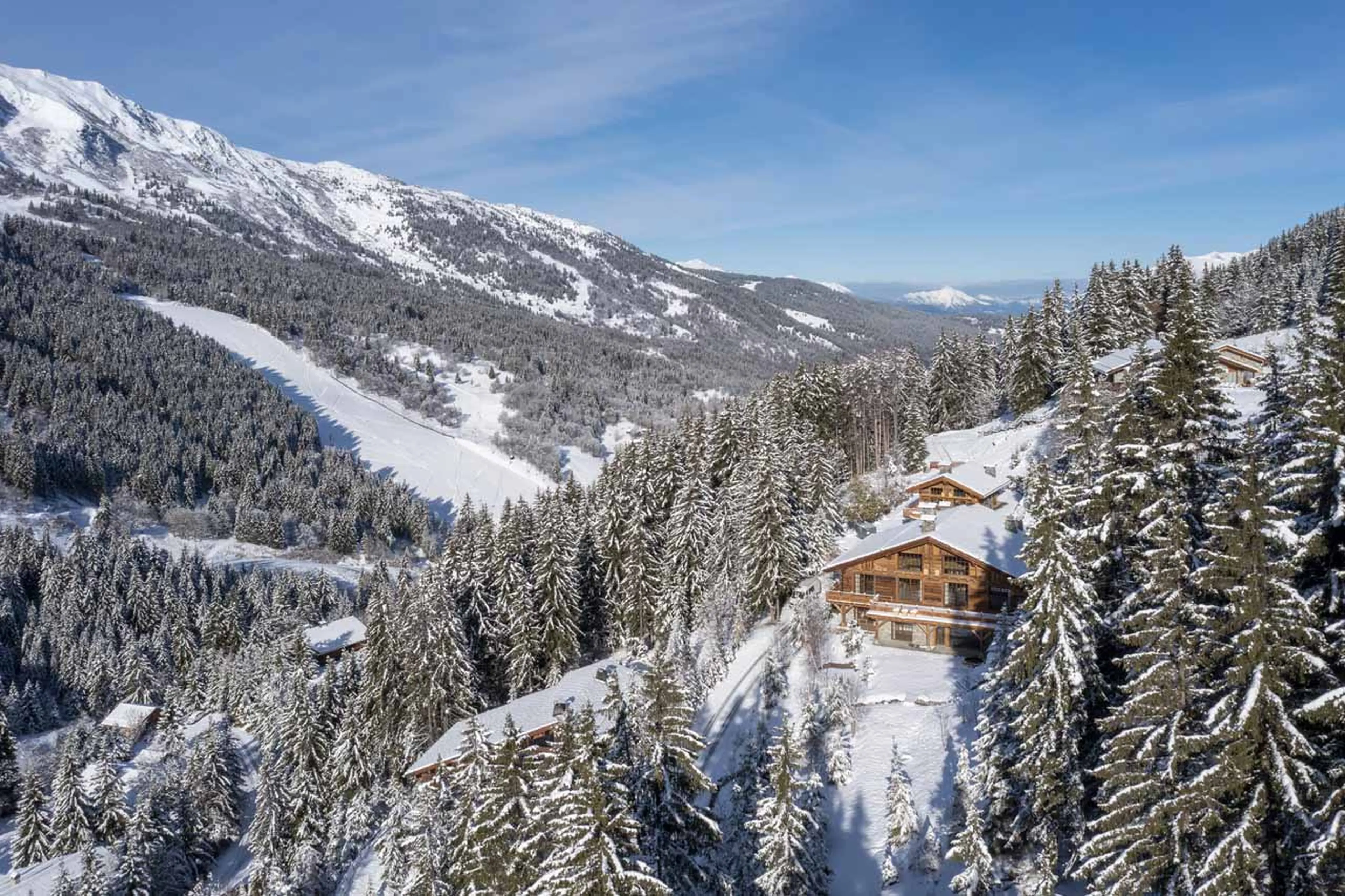Aerial view of Chalet Domaine de l'Orme in Meribel