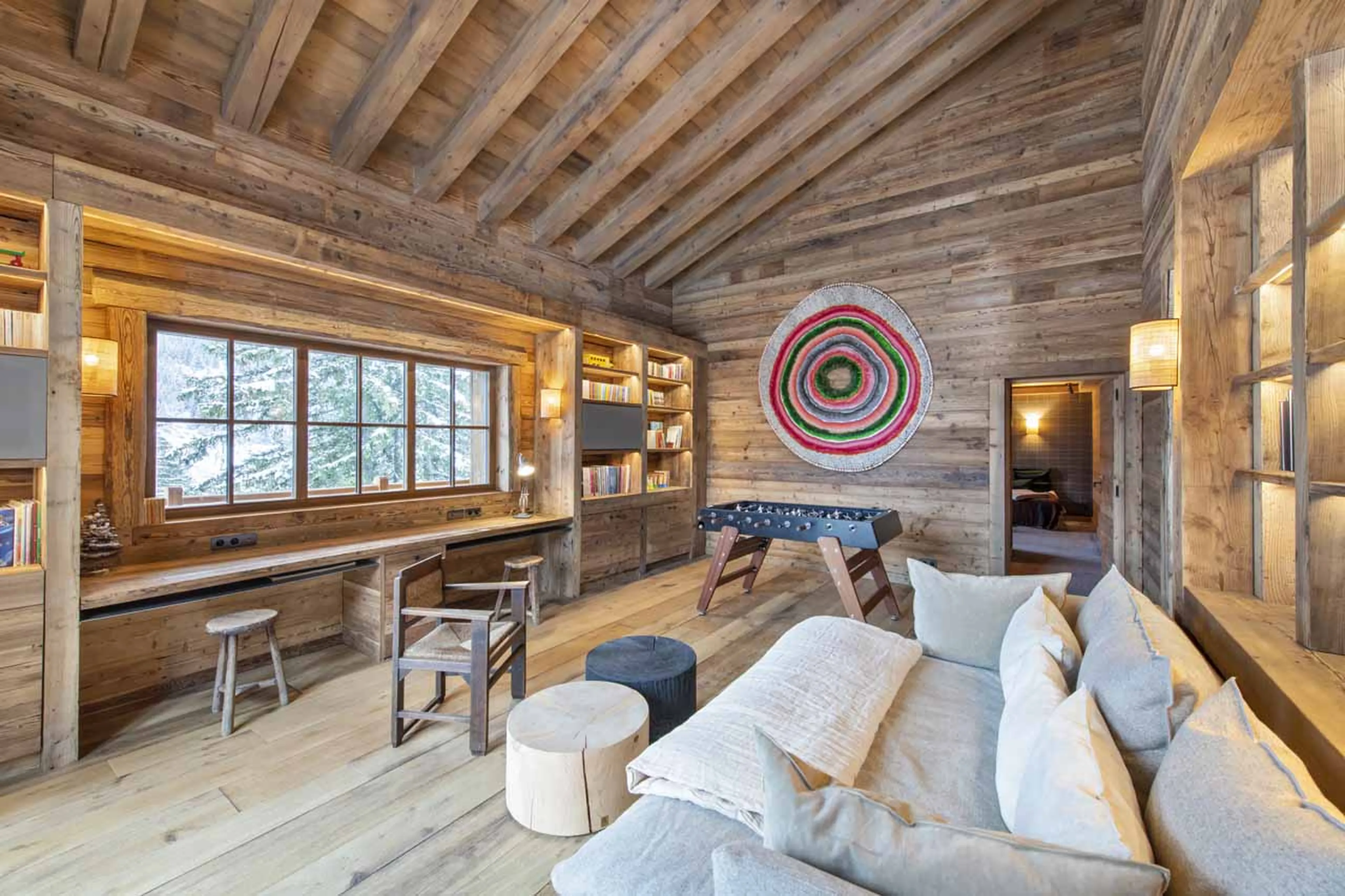 Sitting room with foosball at Chalet Domaine de l'Orme in Meribel