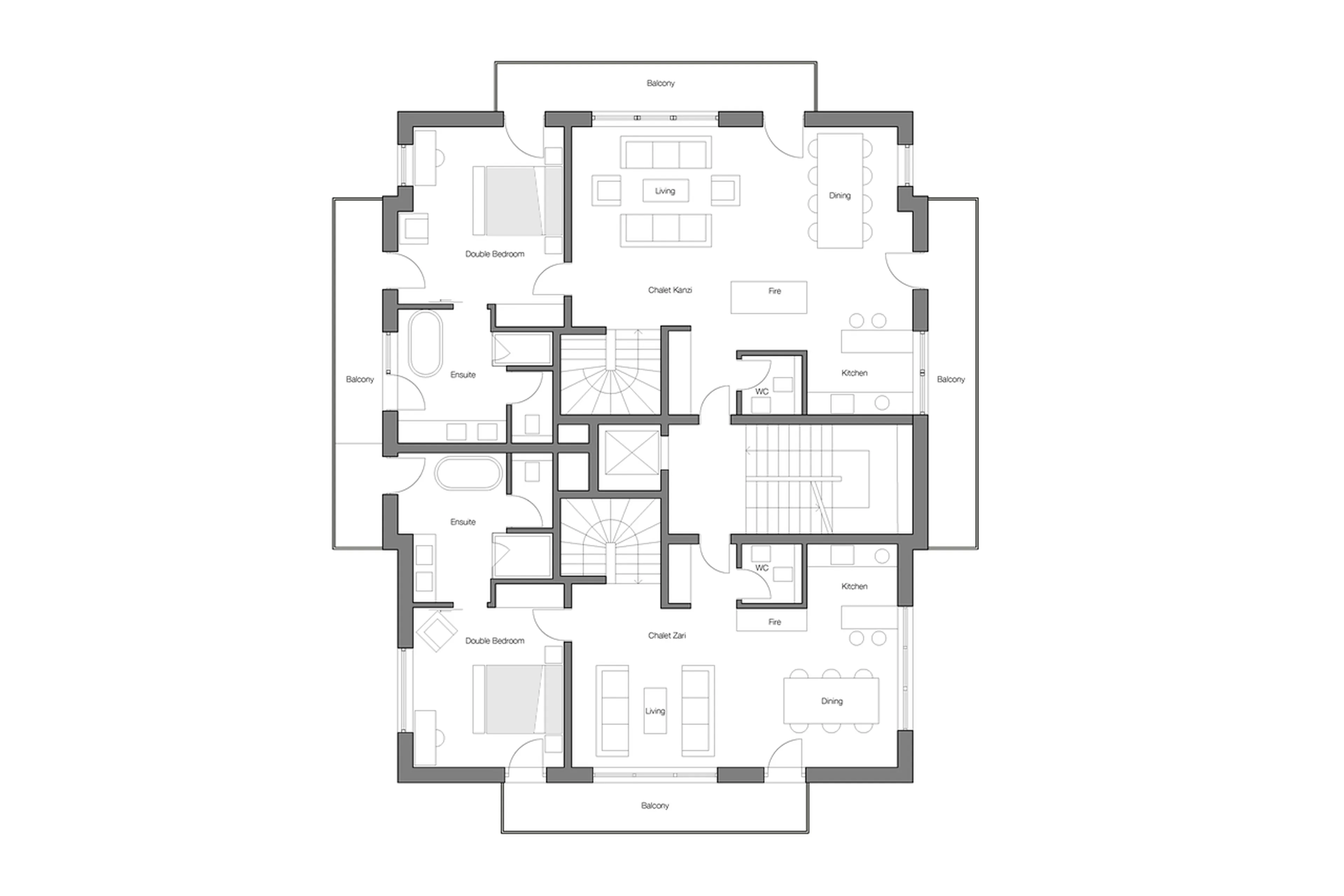 Level 1 floor plan of Apartment Ariana in St Anton