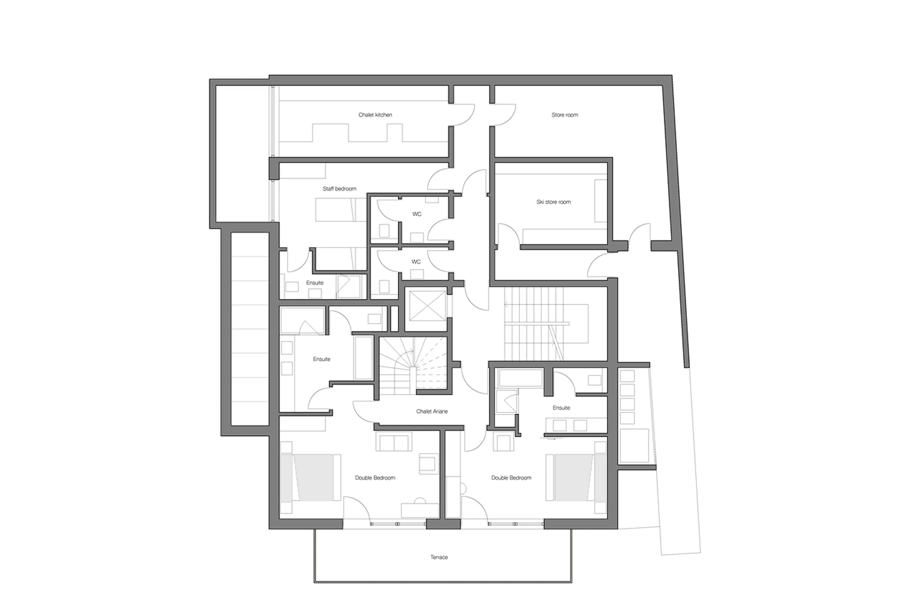 Level -1 floor plan of Apartment Ariana in St Anton