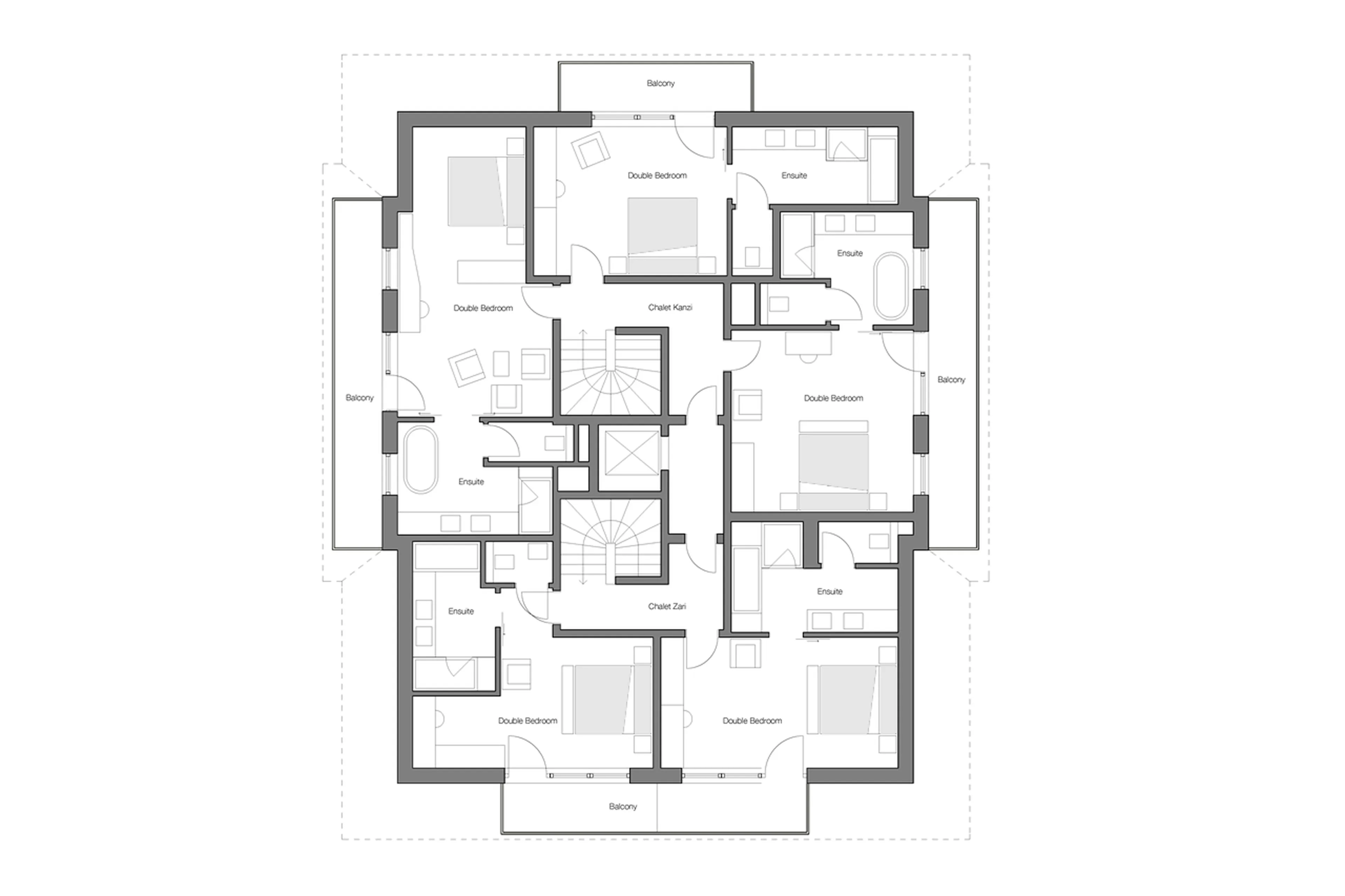Level 2 floor plan of Apartment Ariana in St Anton