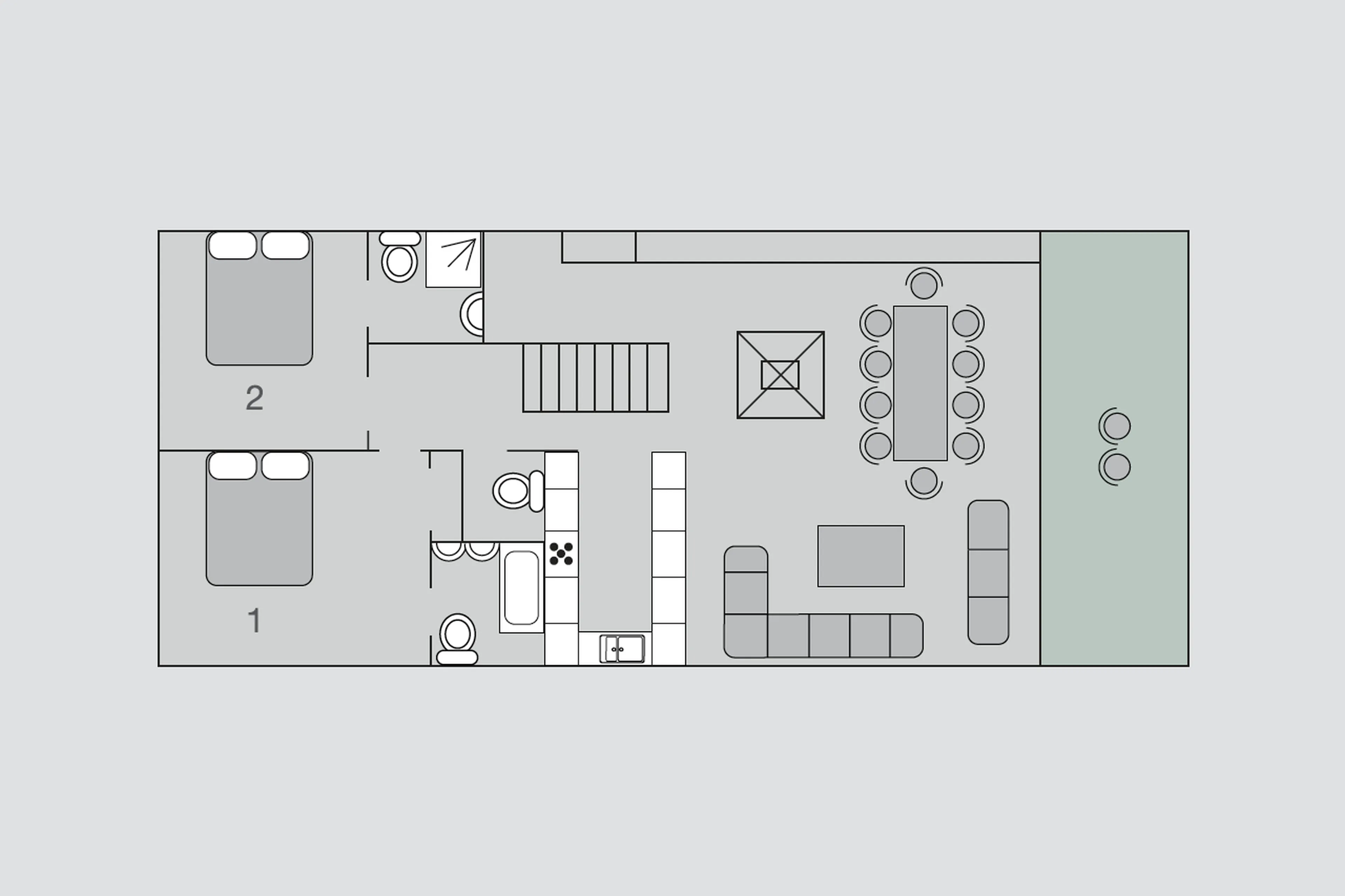 Level 1 floor plan at Penthouse Entre Ciel et Terre in Verbier