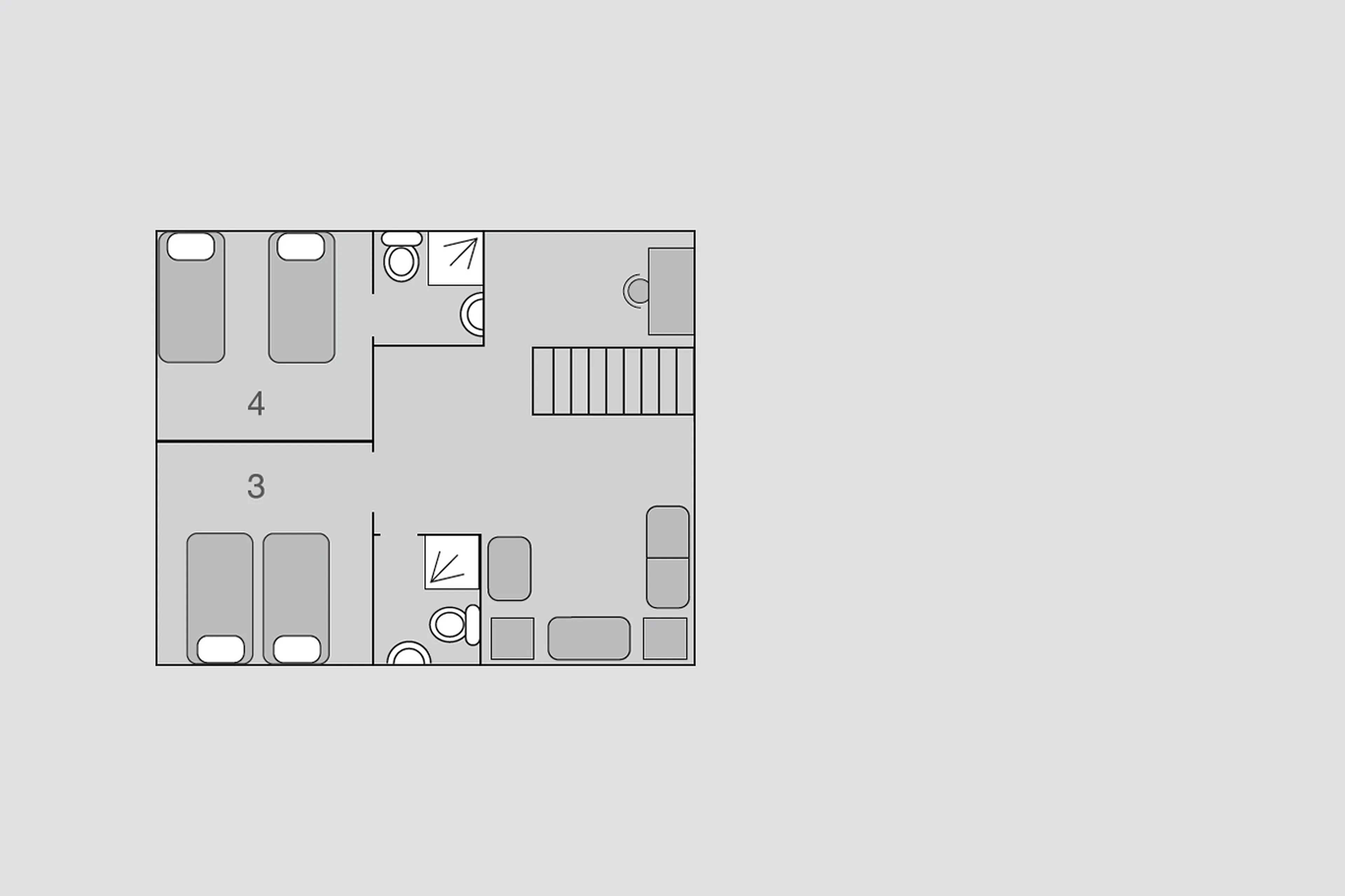 Level 2 floor plan at Penthouse Entre Ciel et Terre in Verbier