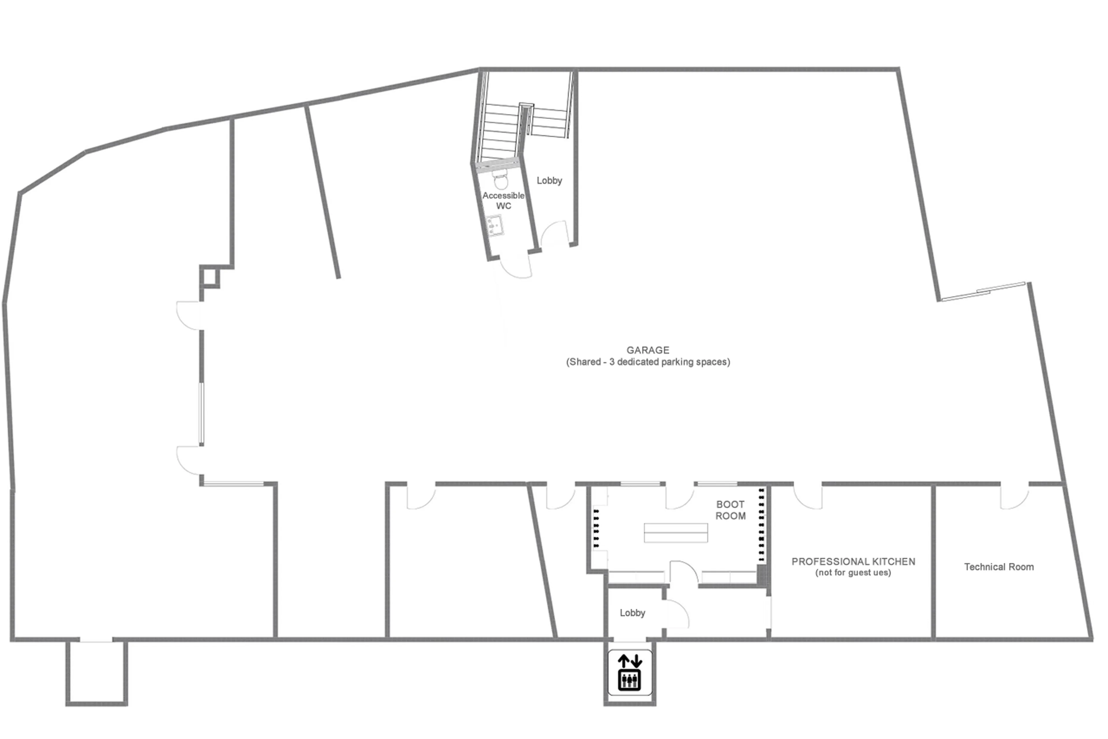Level -2 floor plan of Chalet Etoile du Nord - East Wing