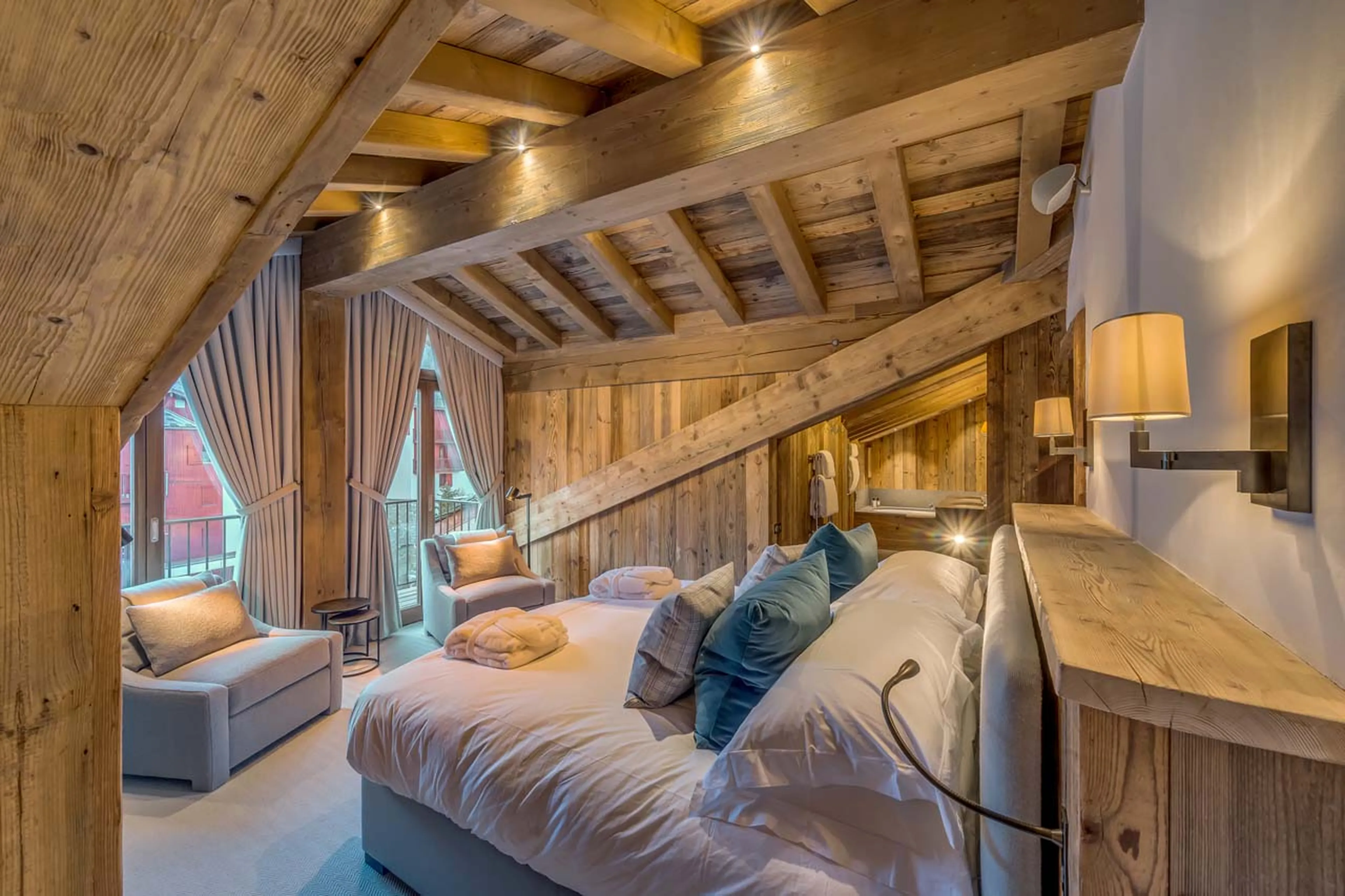 Bedroom four at Etoile Filante in Val d'Isere