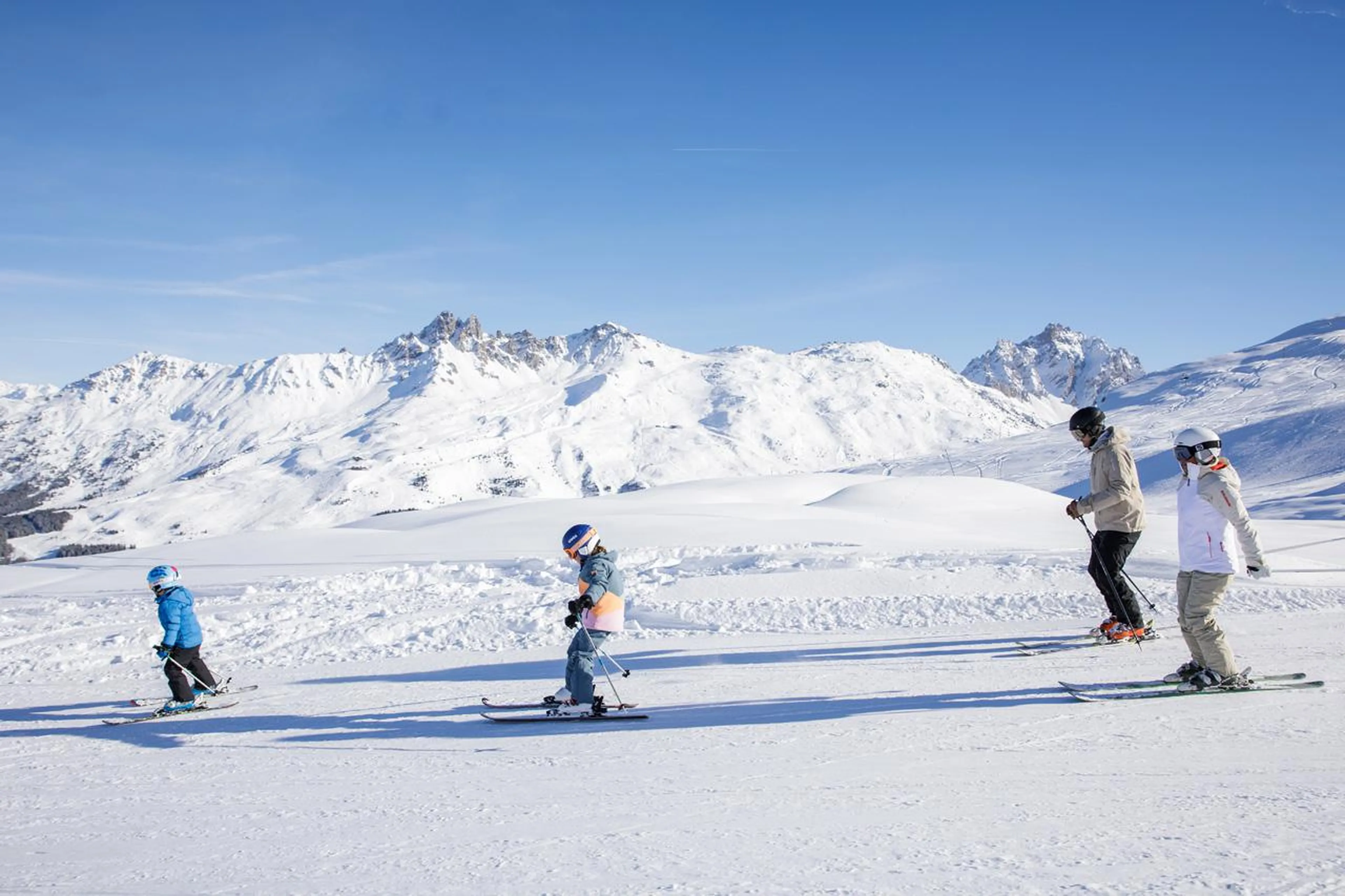Beginner skiing in France