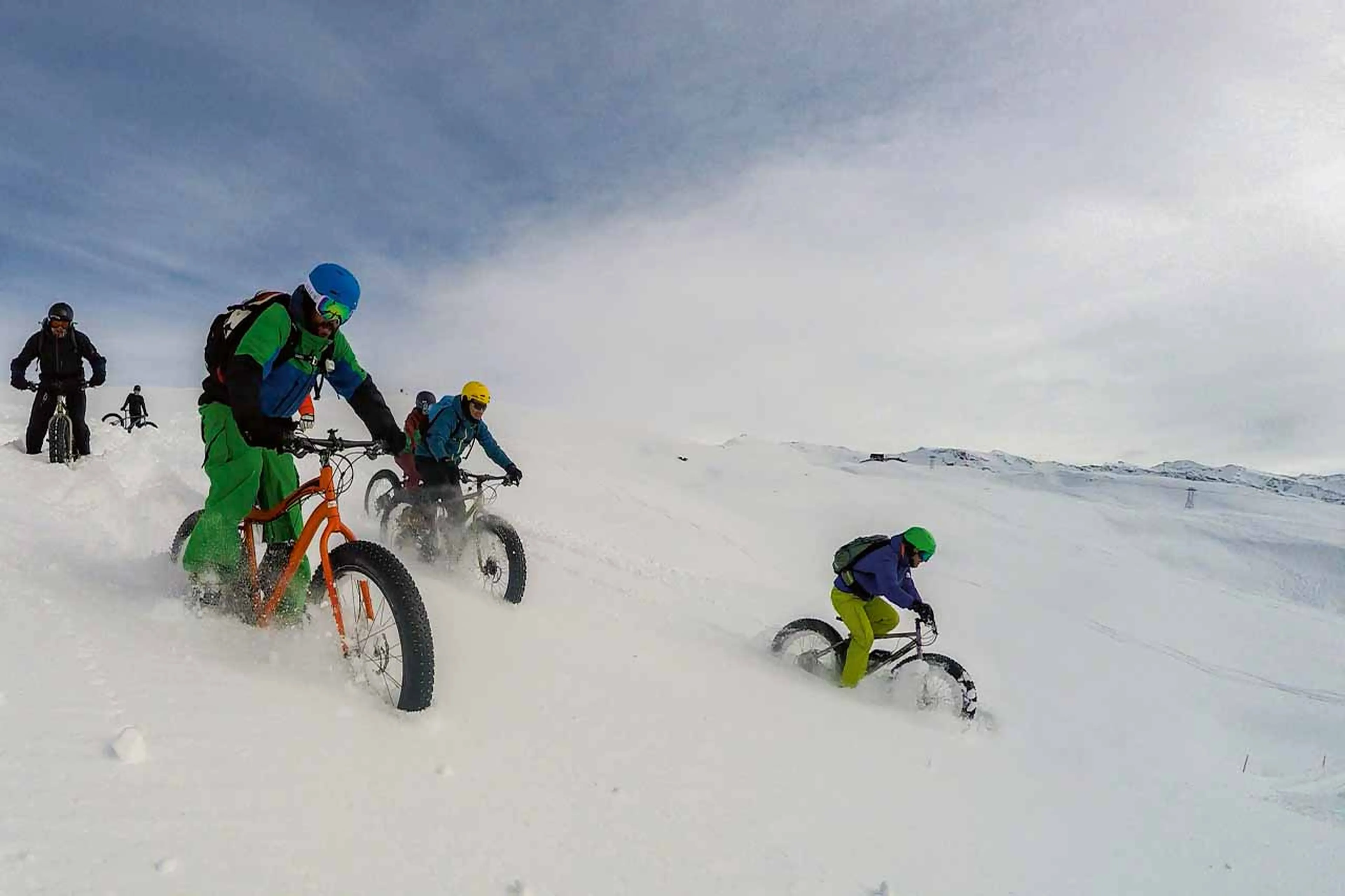 Winter biking activity in Klosters