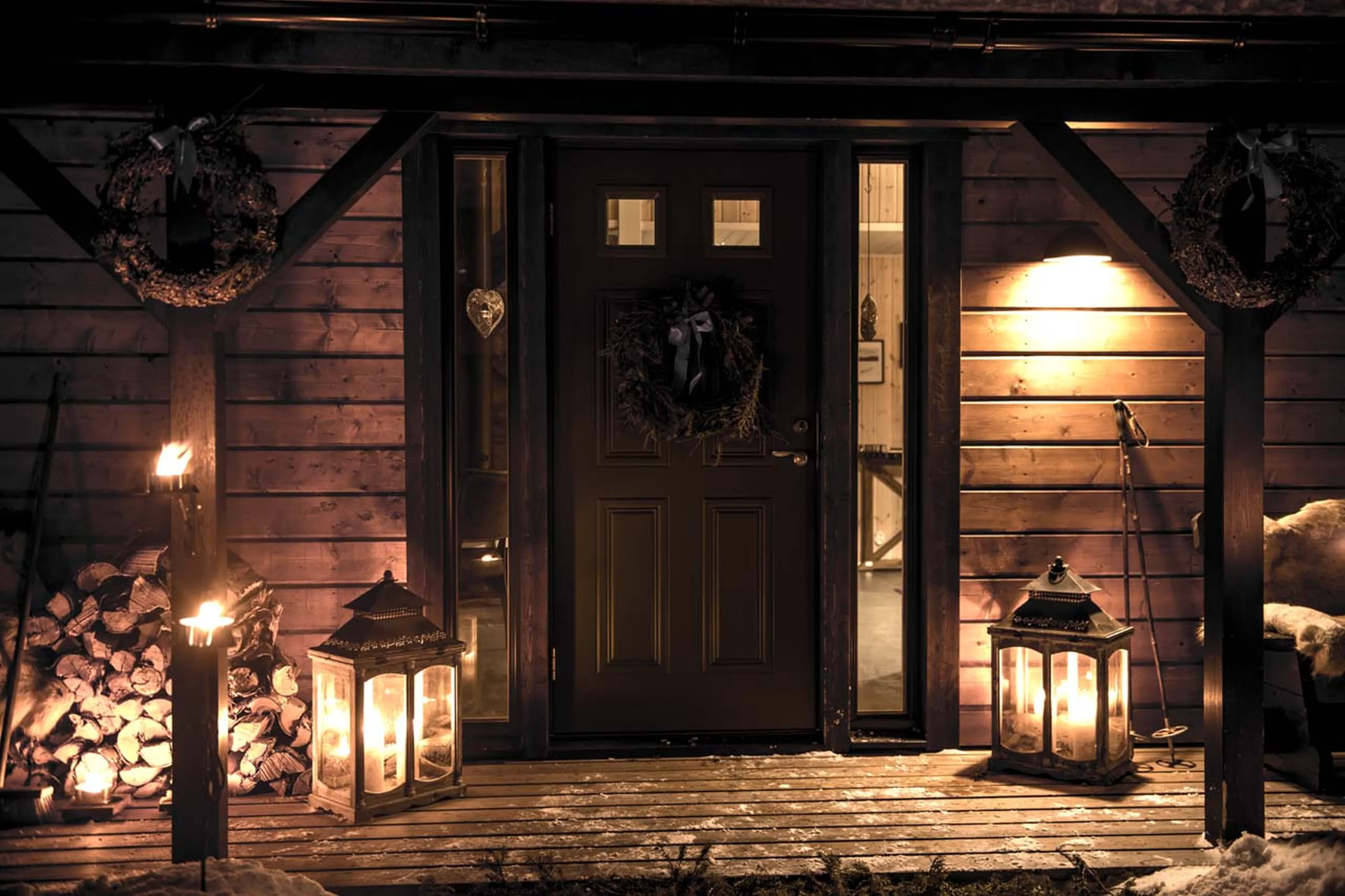 Entrance to Fjellborg Arctic Lodge in Sweden