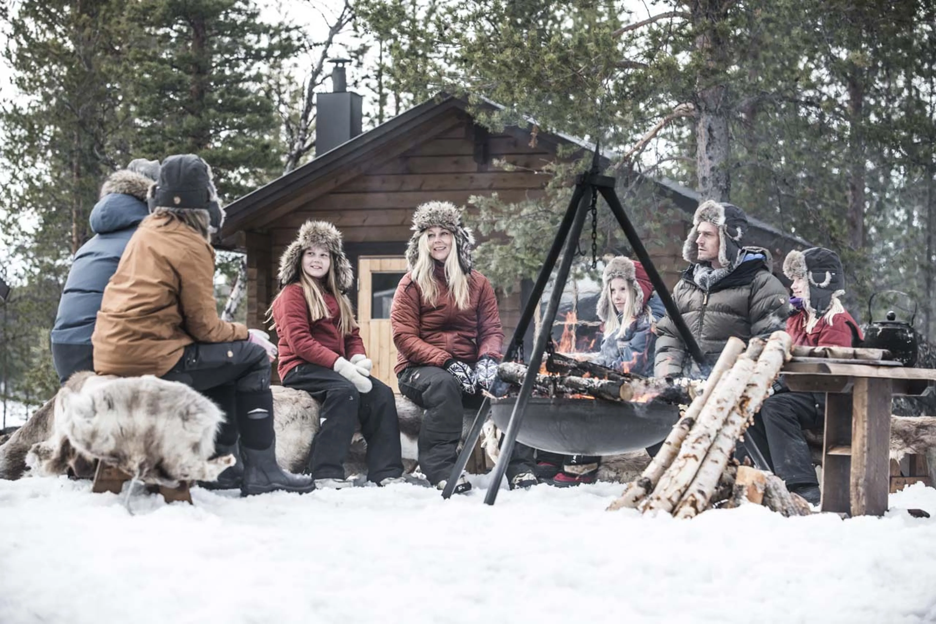 Family time at Fjellborg Arctic Lodge in Sweden