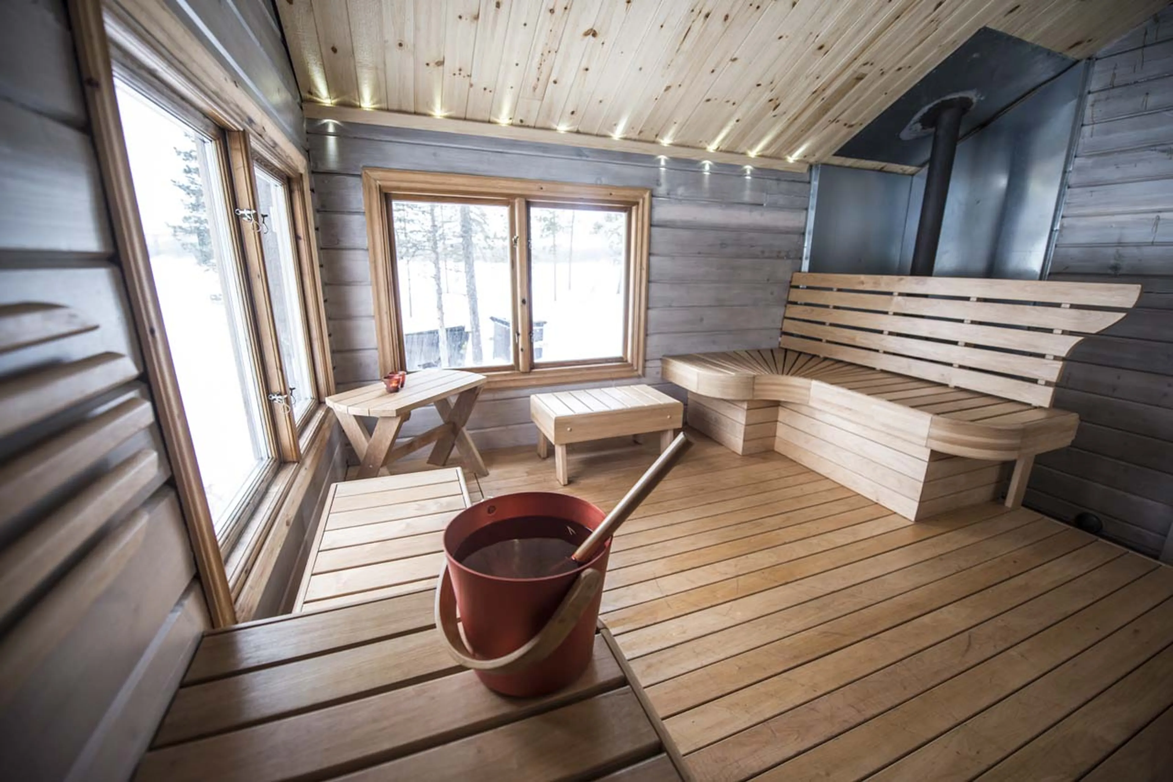 Sauna at Fjellborg Arctic Lodge in Sweden