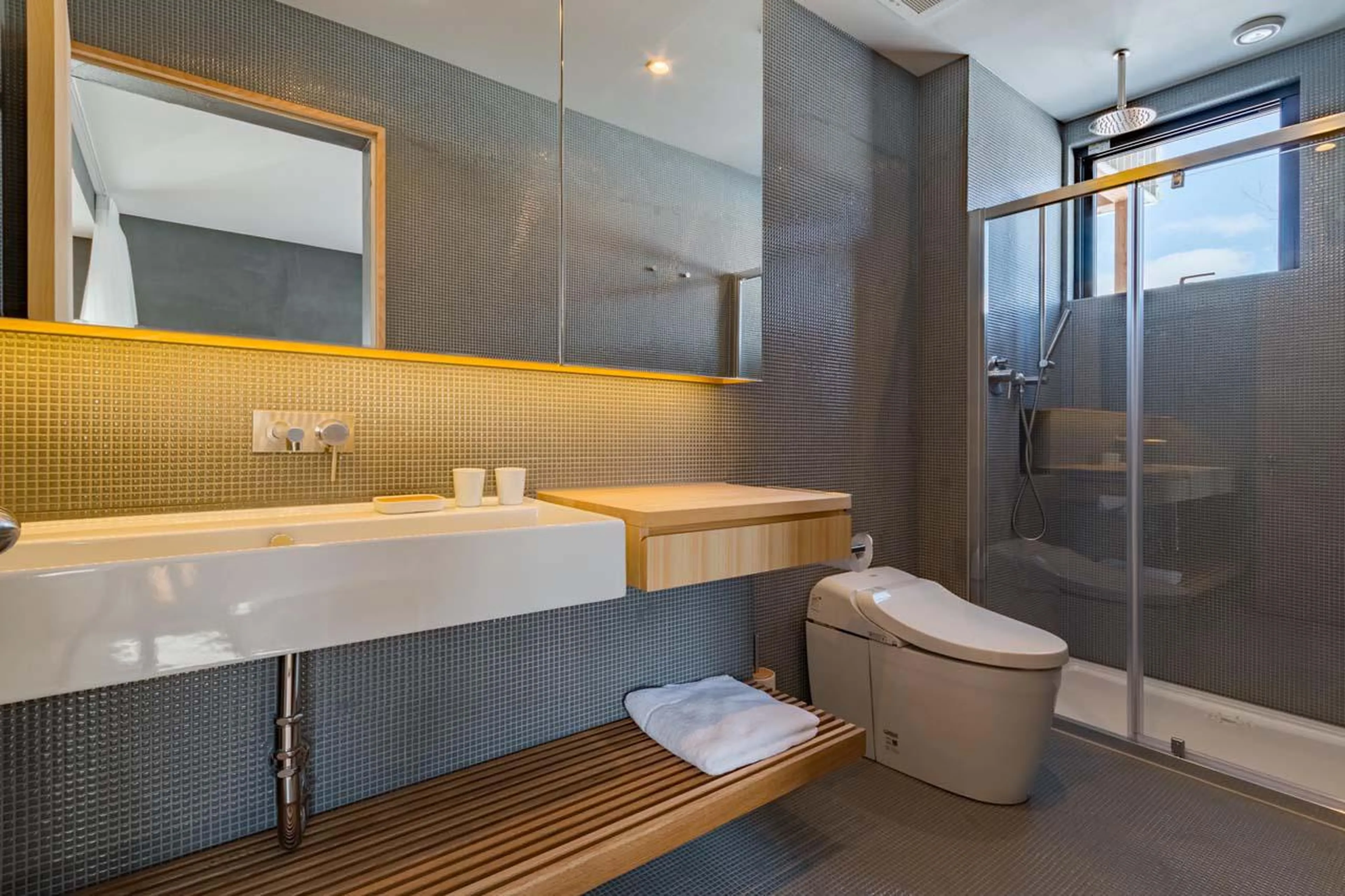 En-suite shower room at Chalet Foxwood E in Niseko