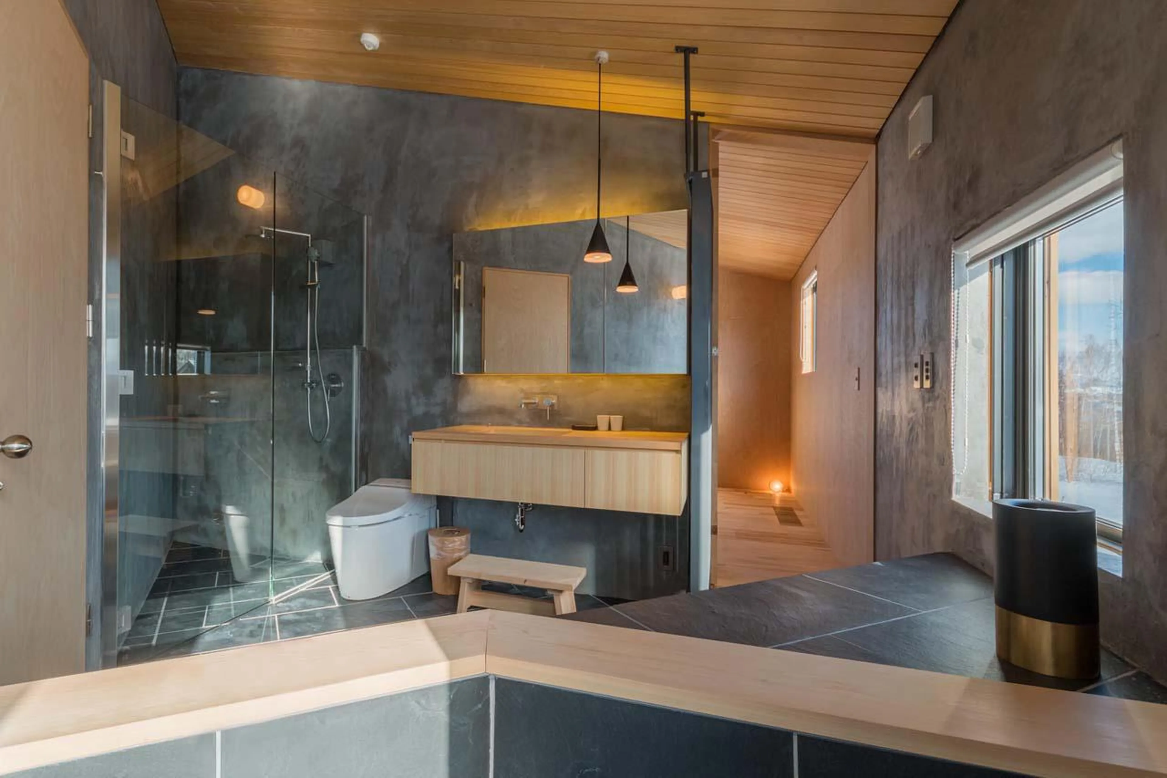 Modern bathroom at Chalet Foxwood E in Niseko