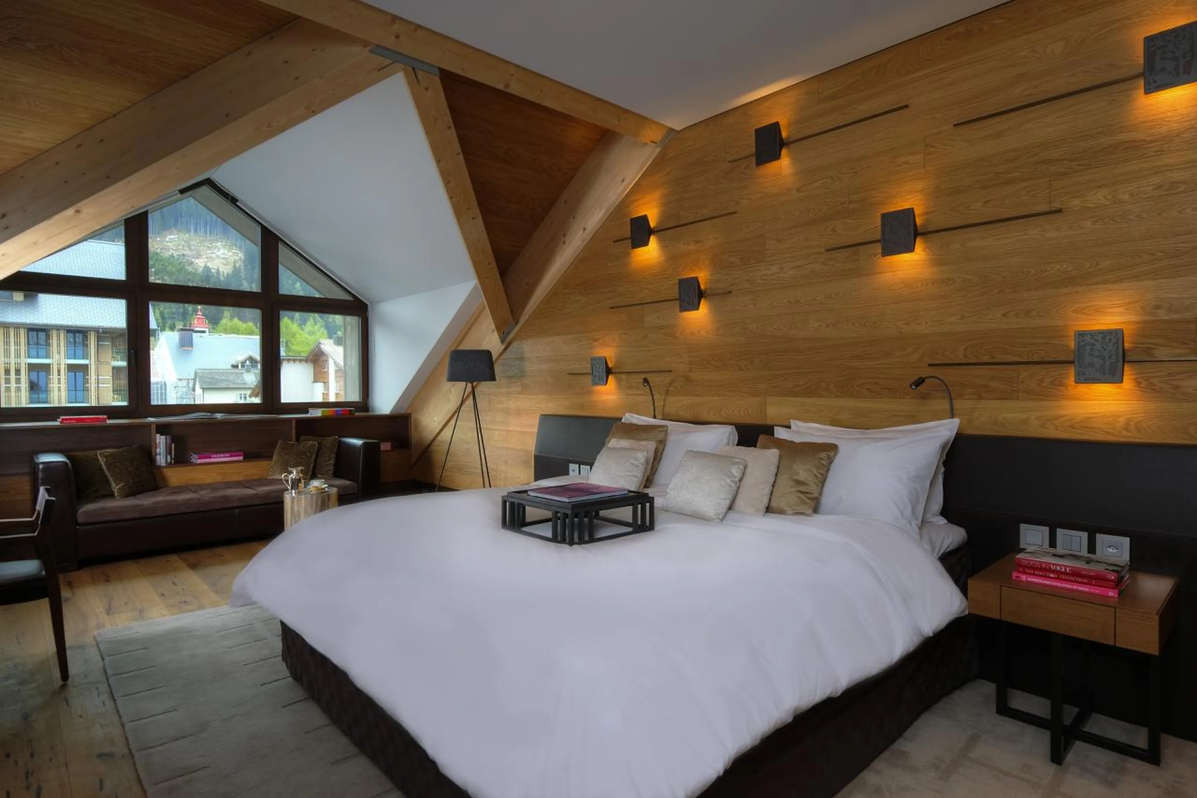 Bedroom two at Furka Suite in Andermatt