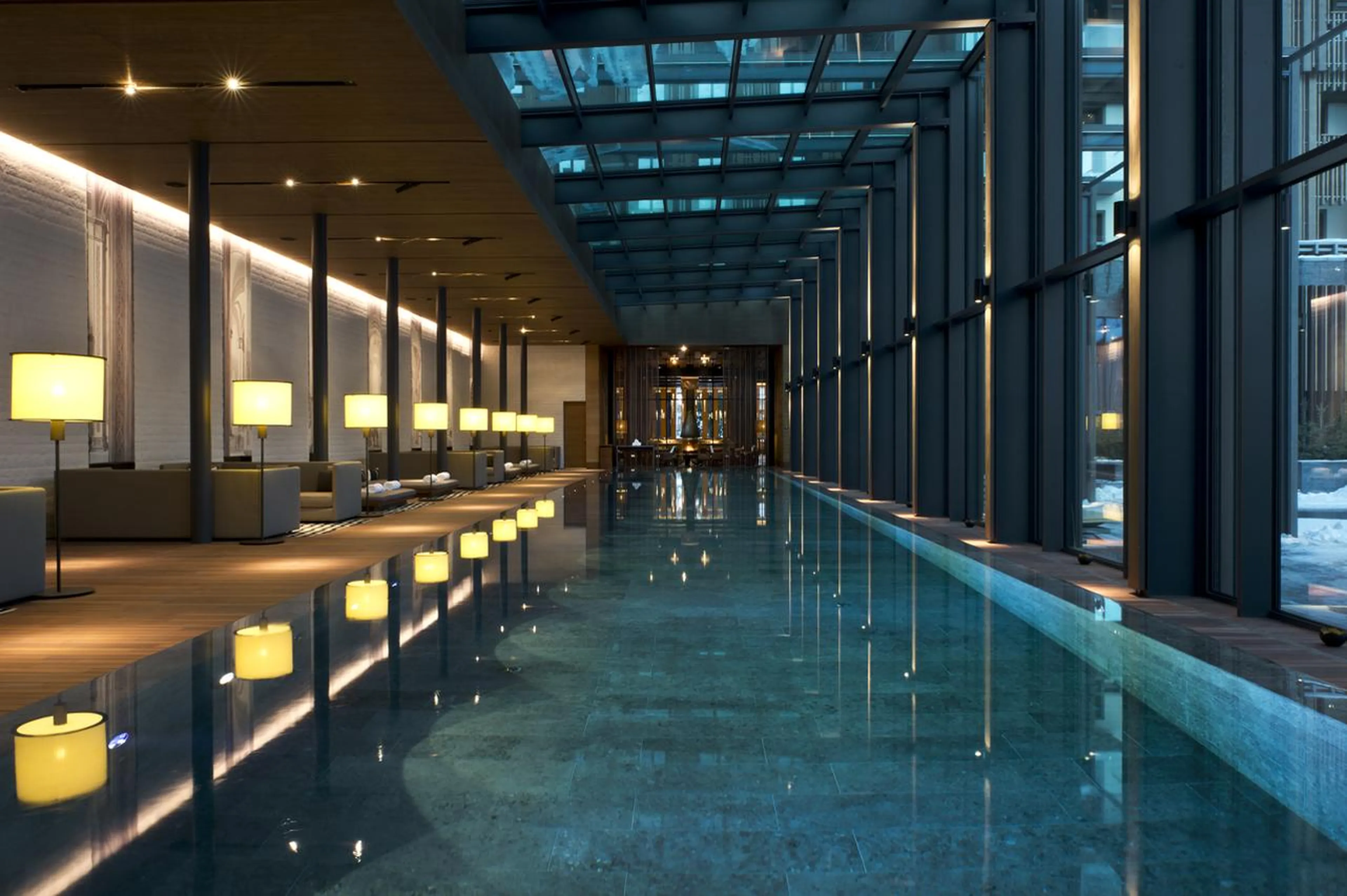 Pool in The Chedi hotel in Andermatt