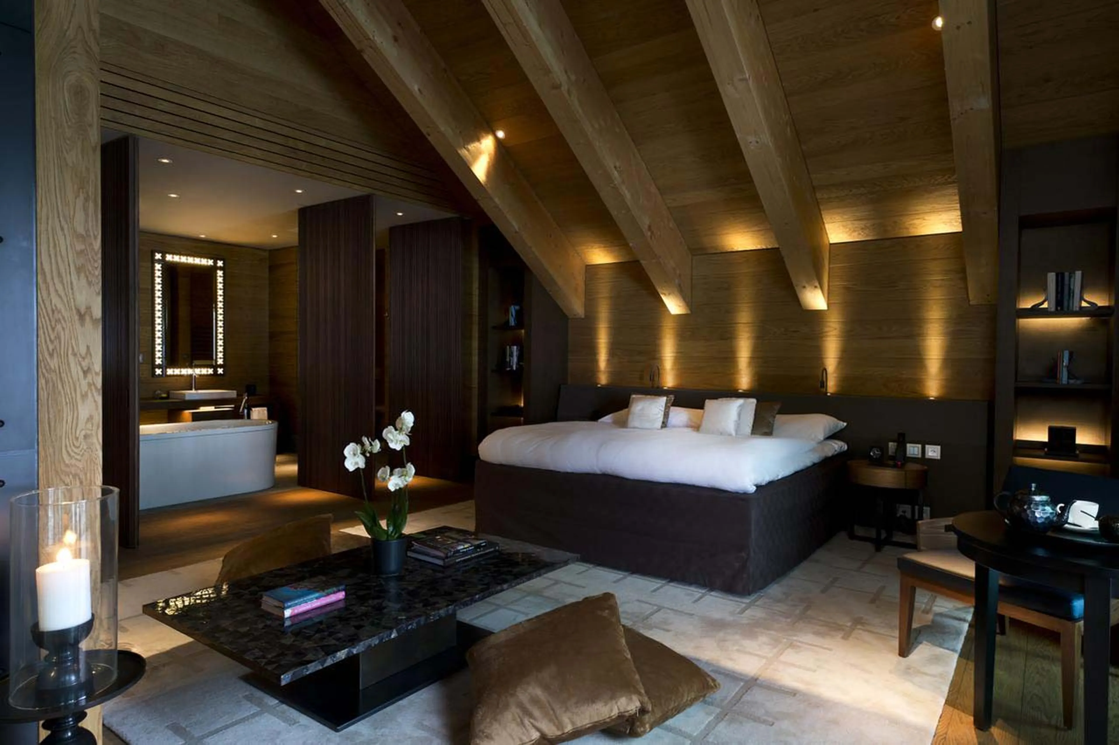 Bedroom one at Gemsstock Suite in Andermatt