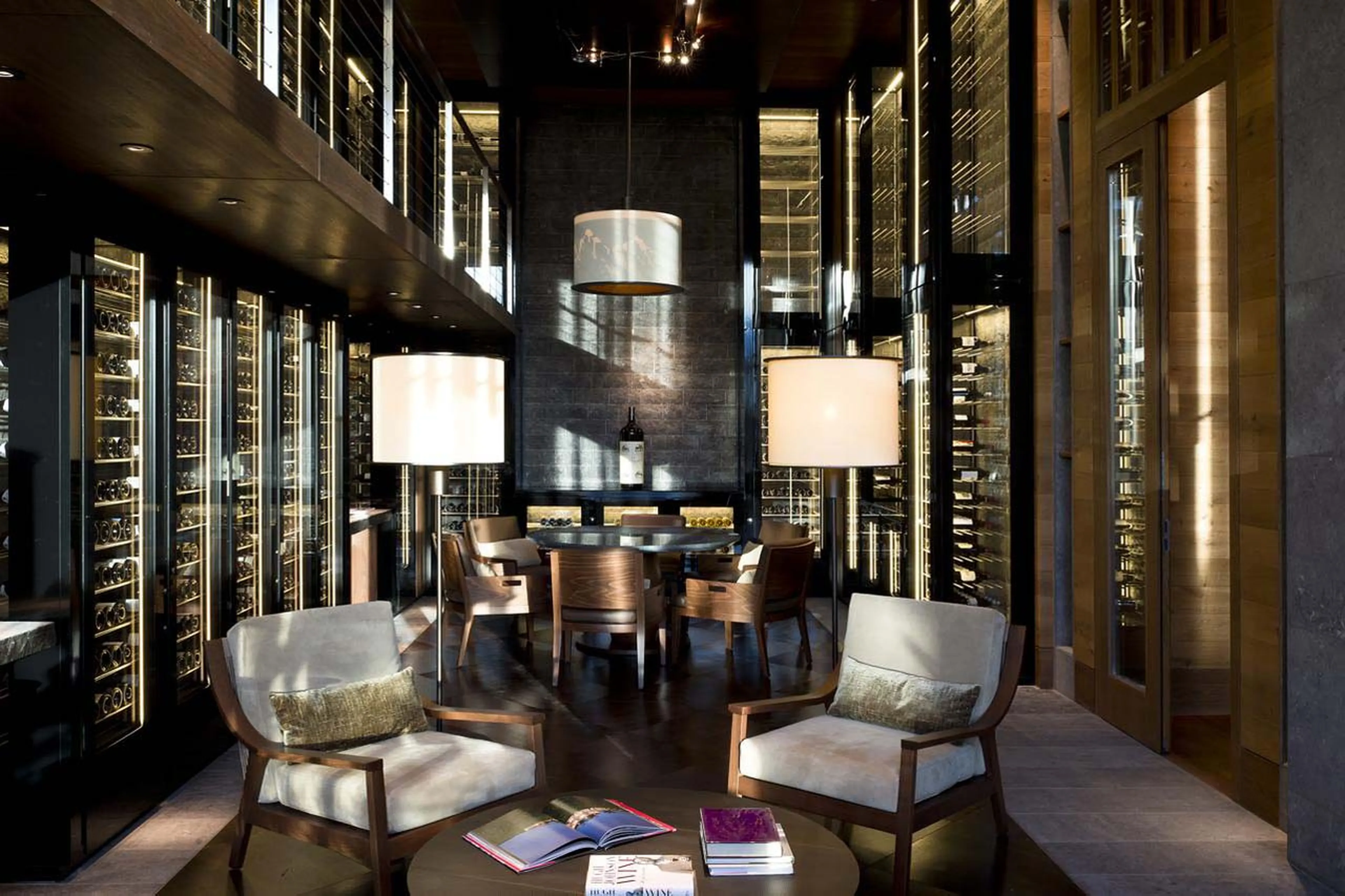 Cigar and wine room at Gemsstock Suite in Andermatt