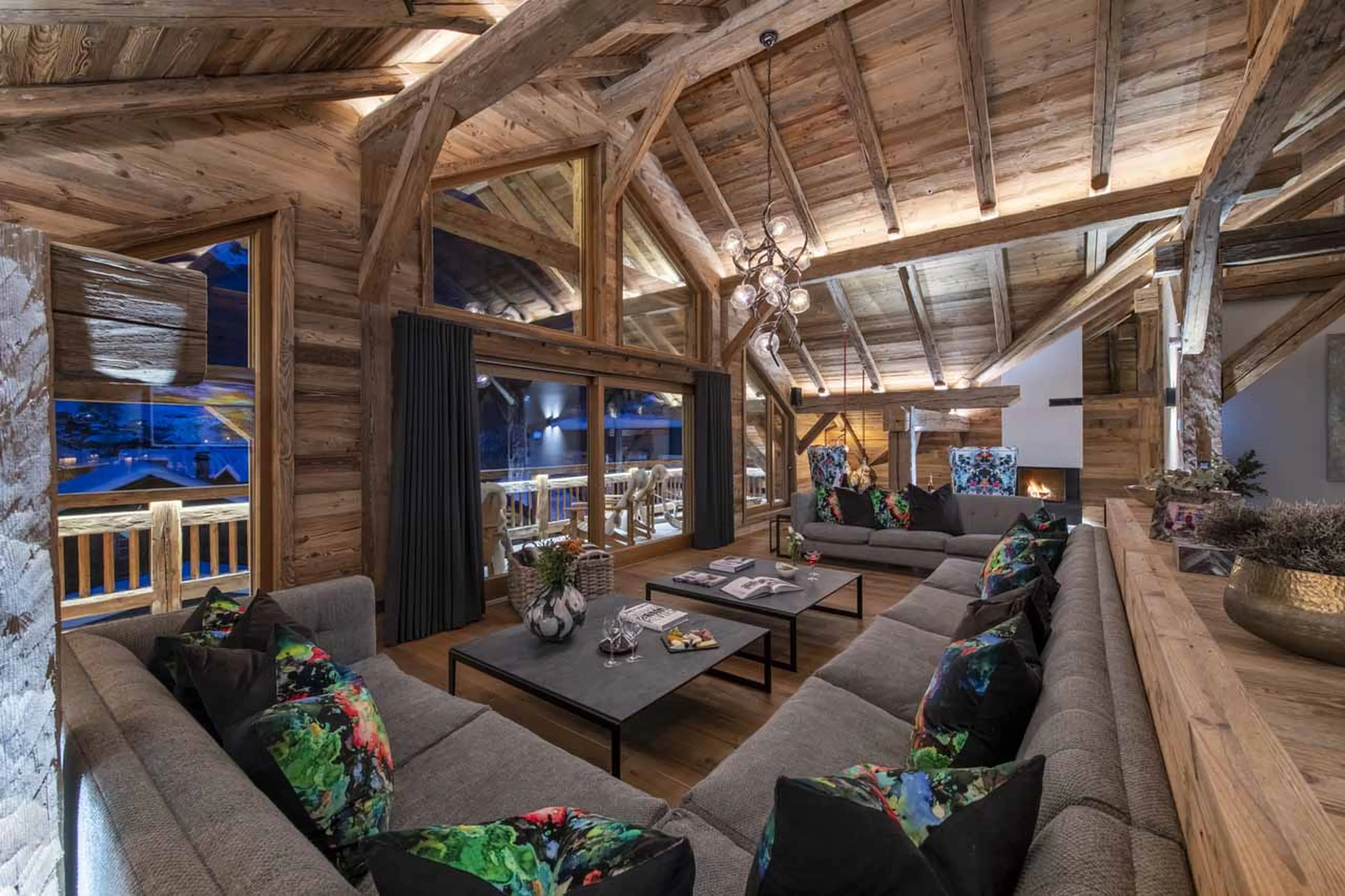 Living area at Grande Maison in Morzine