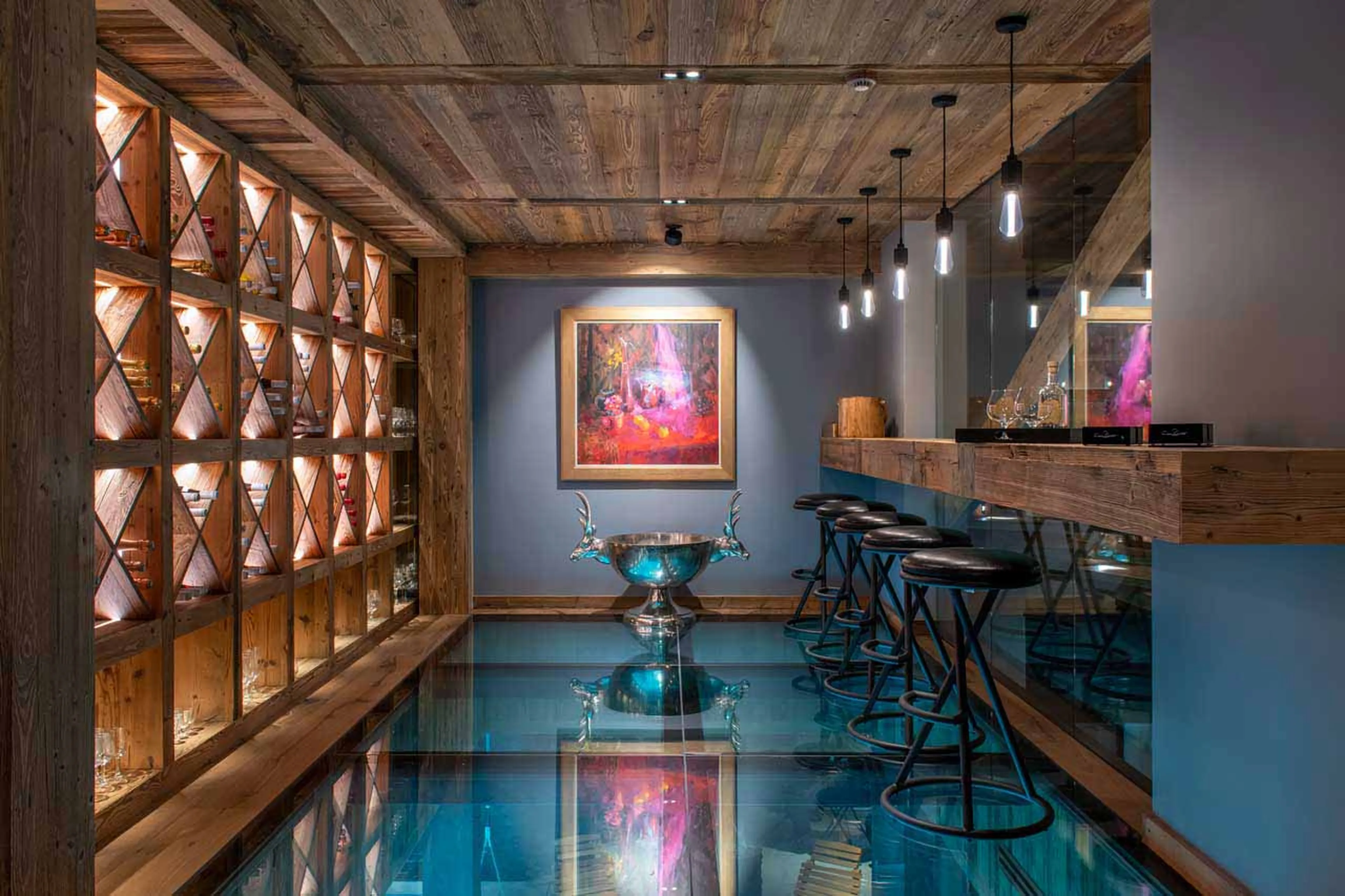 Wine cellar at Grande Maison in Morzine