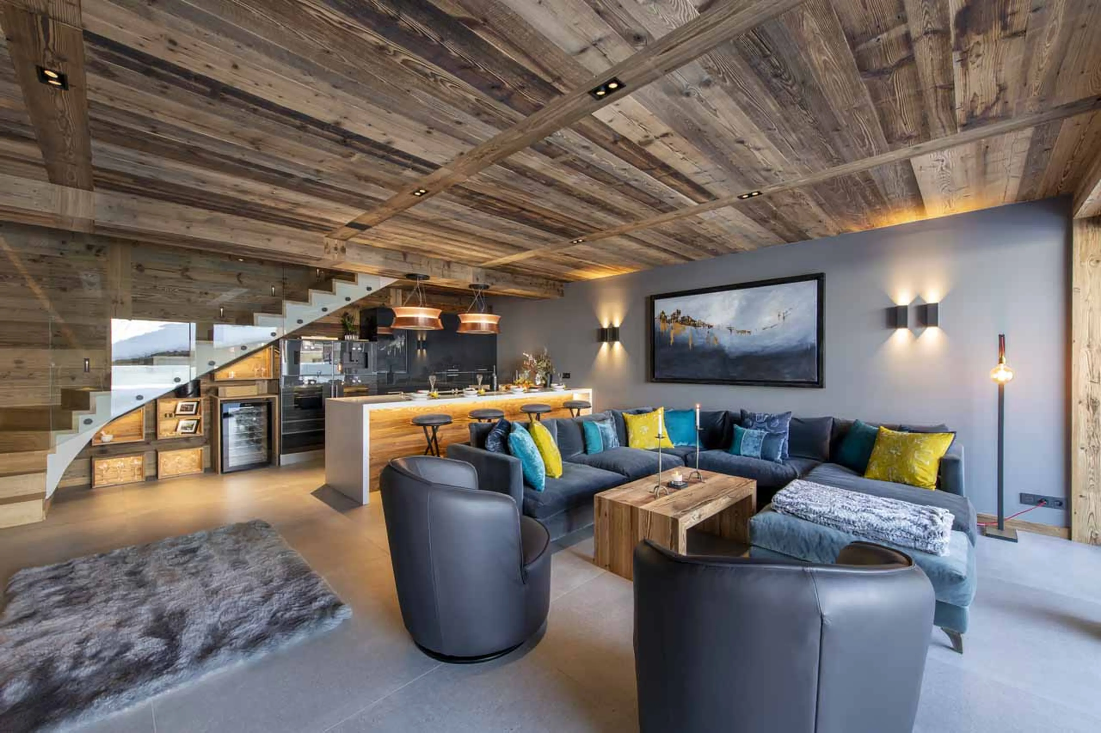 Owner's Lodge living area at Grande Maison in Morzine