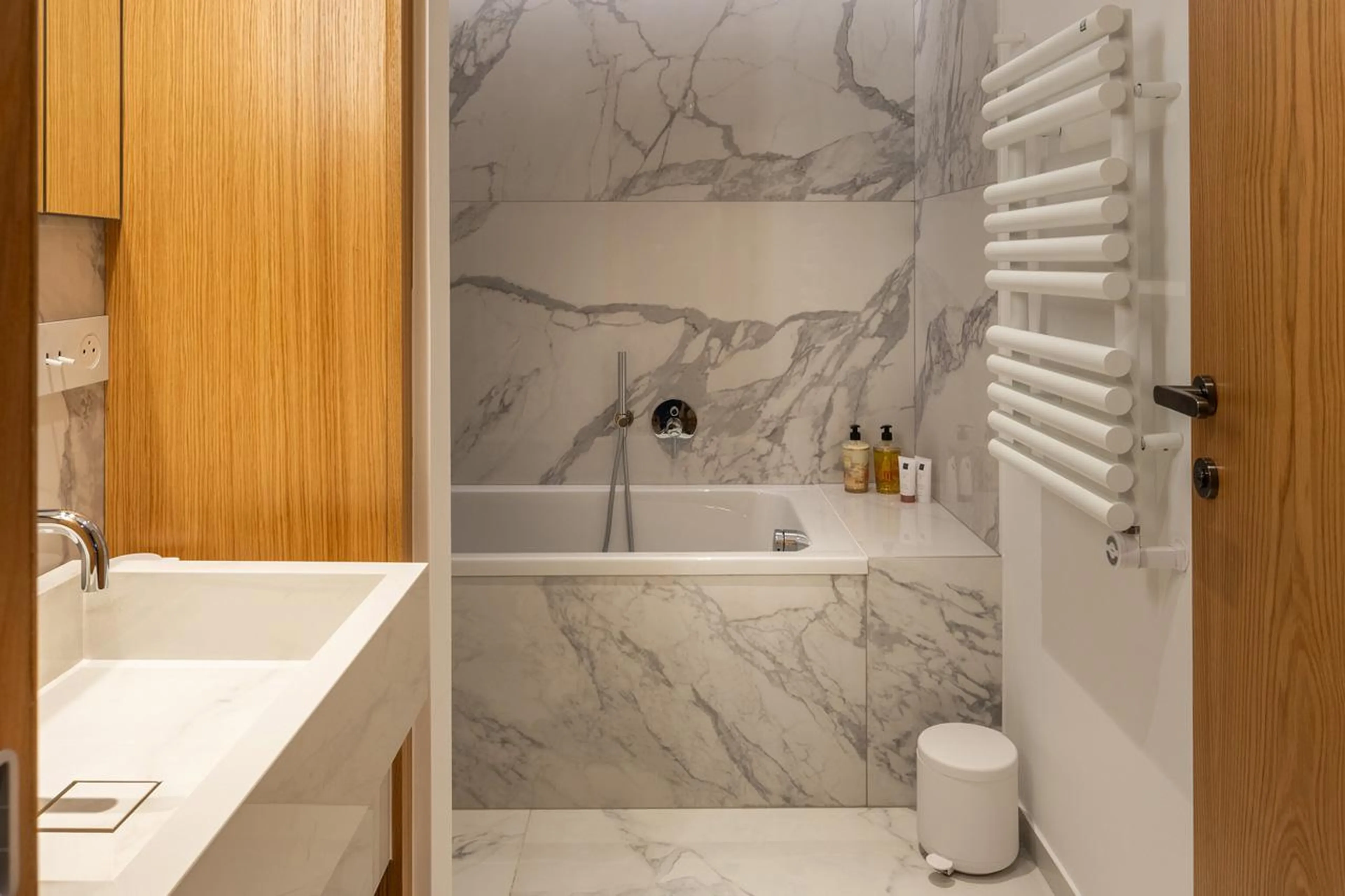 Bathroom with basin in Sasha Apartment 3, Courchevel 1850