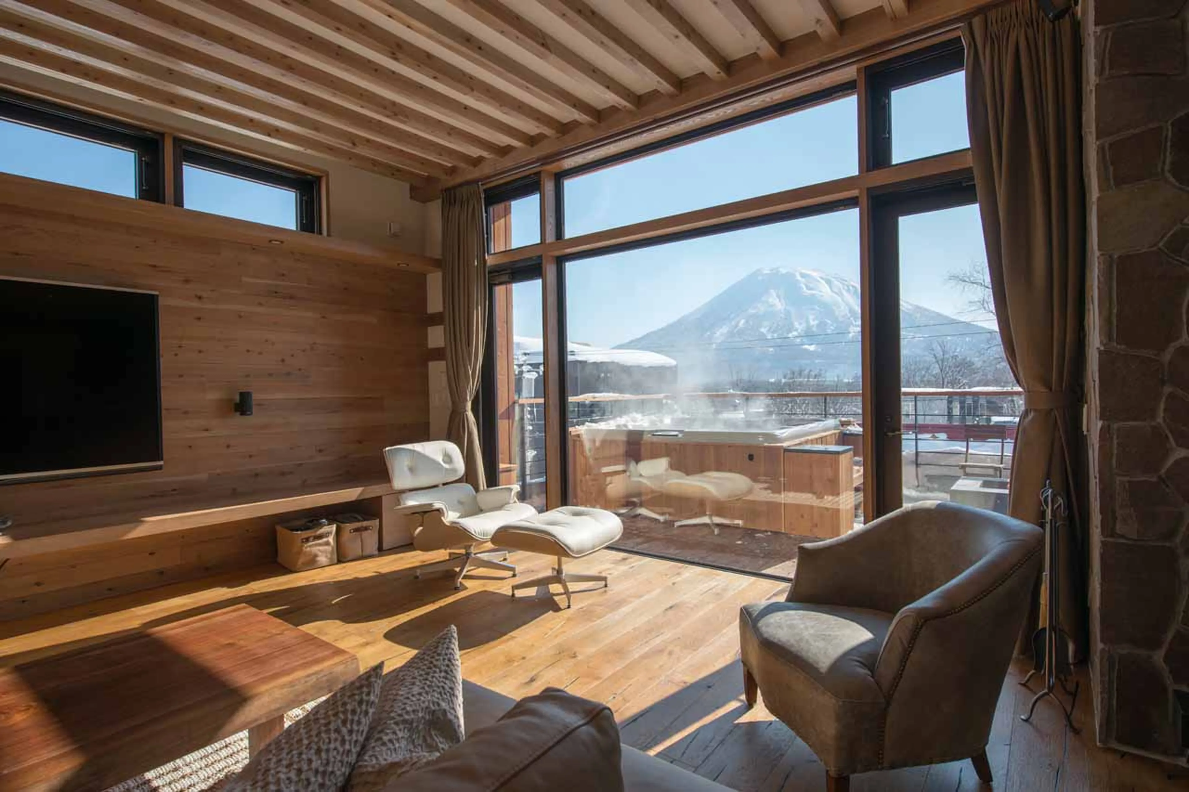 Views of Mt Yotei from living area of Hakuchozan in Niseko