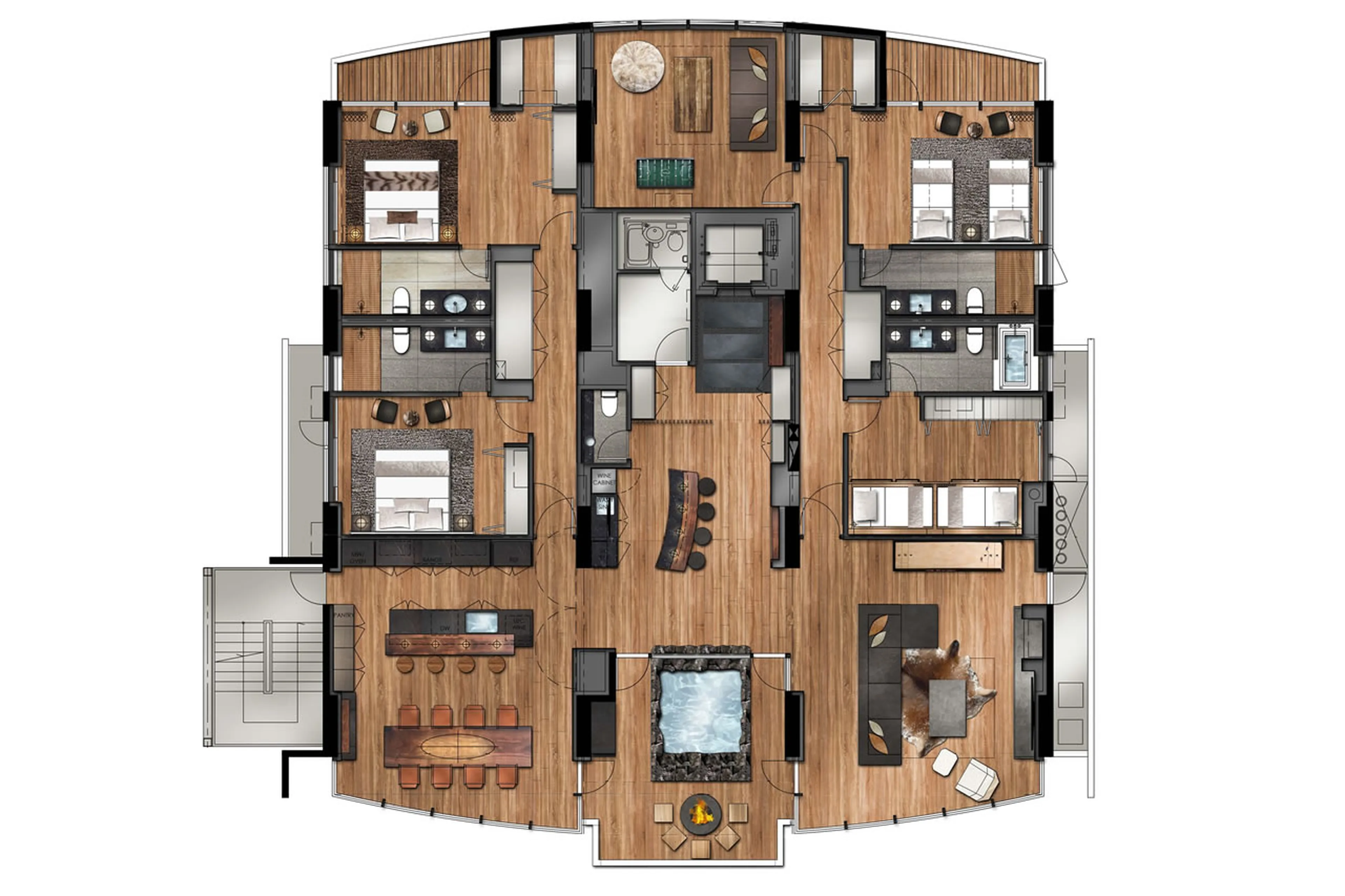 Floor plan of HakuVillas in Niseko