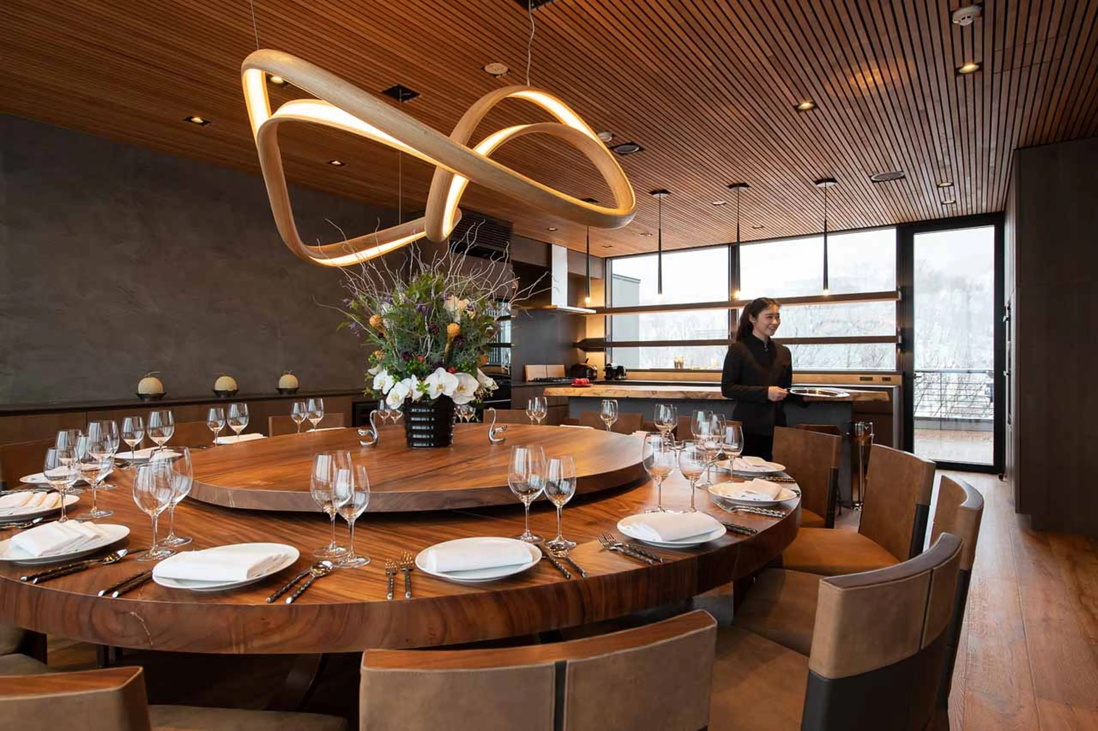 Dining room at HakuVillas Penthouse in Niseko