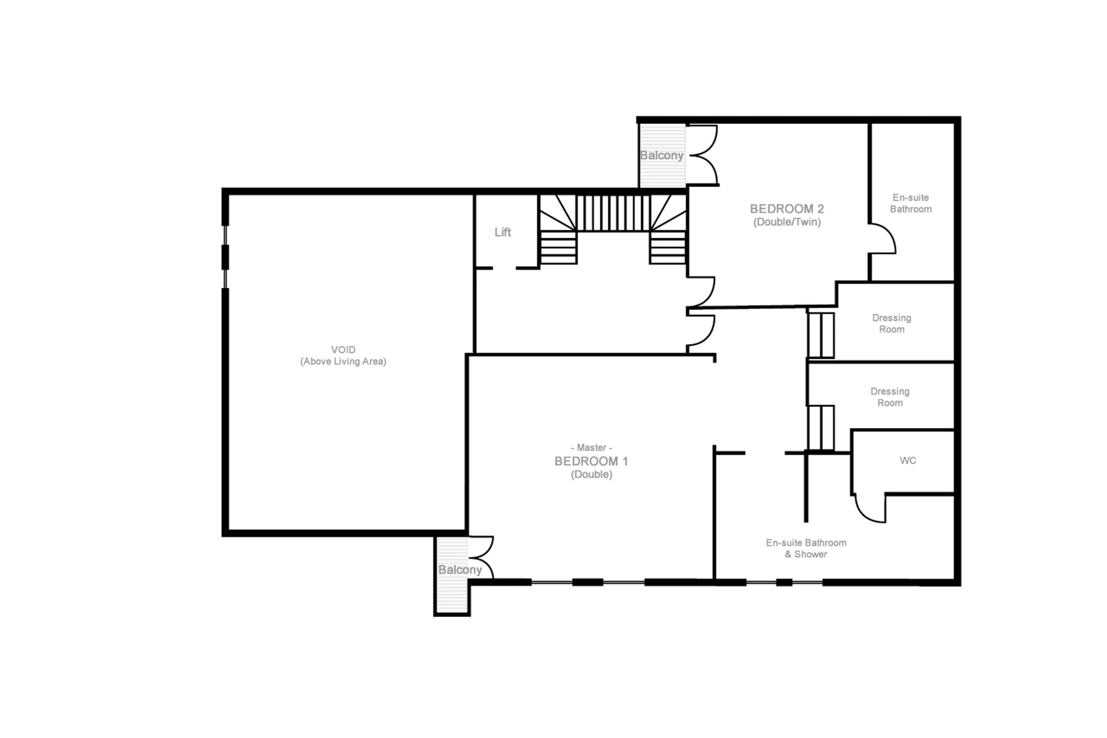 Level 3 floor plan of Chalet Le Rocher part of Hameau Alpin in Val d'Isere