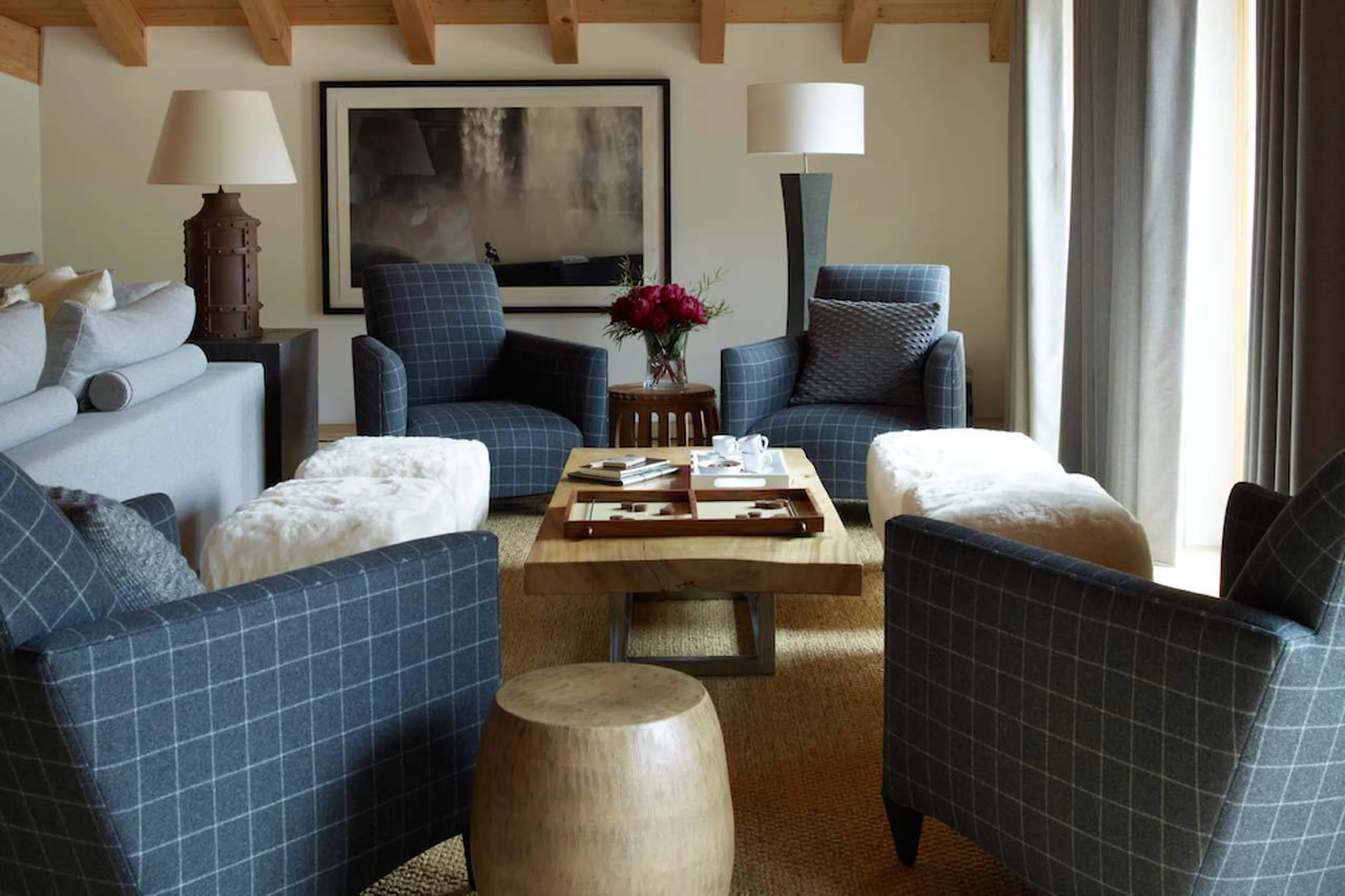 Games table in main living area in Apartment Alpina in Klosters