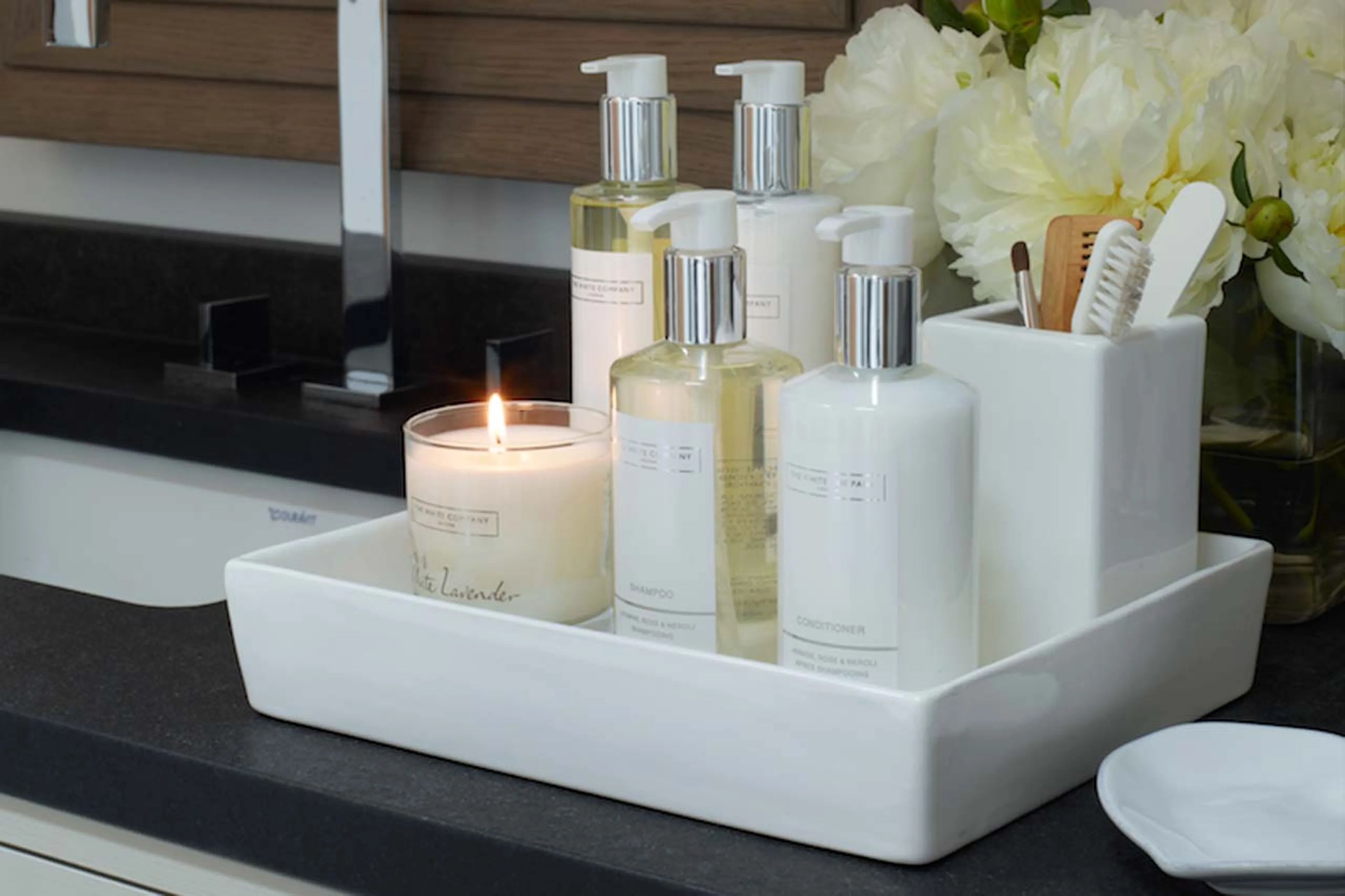 Detail in master bathroom in Haus Alpina in Klosters