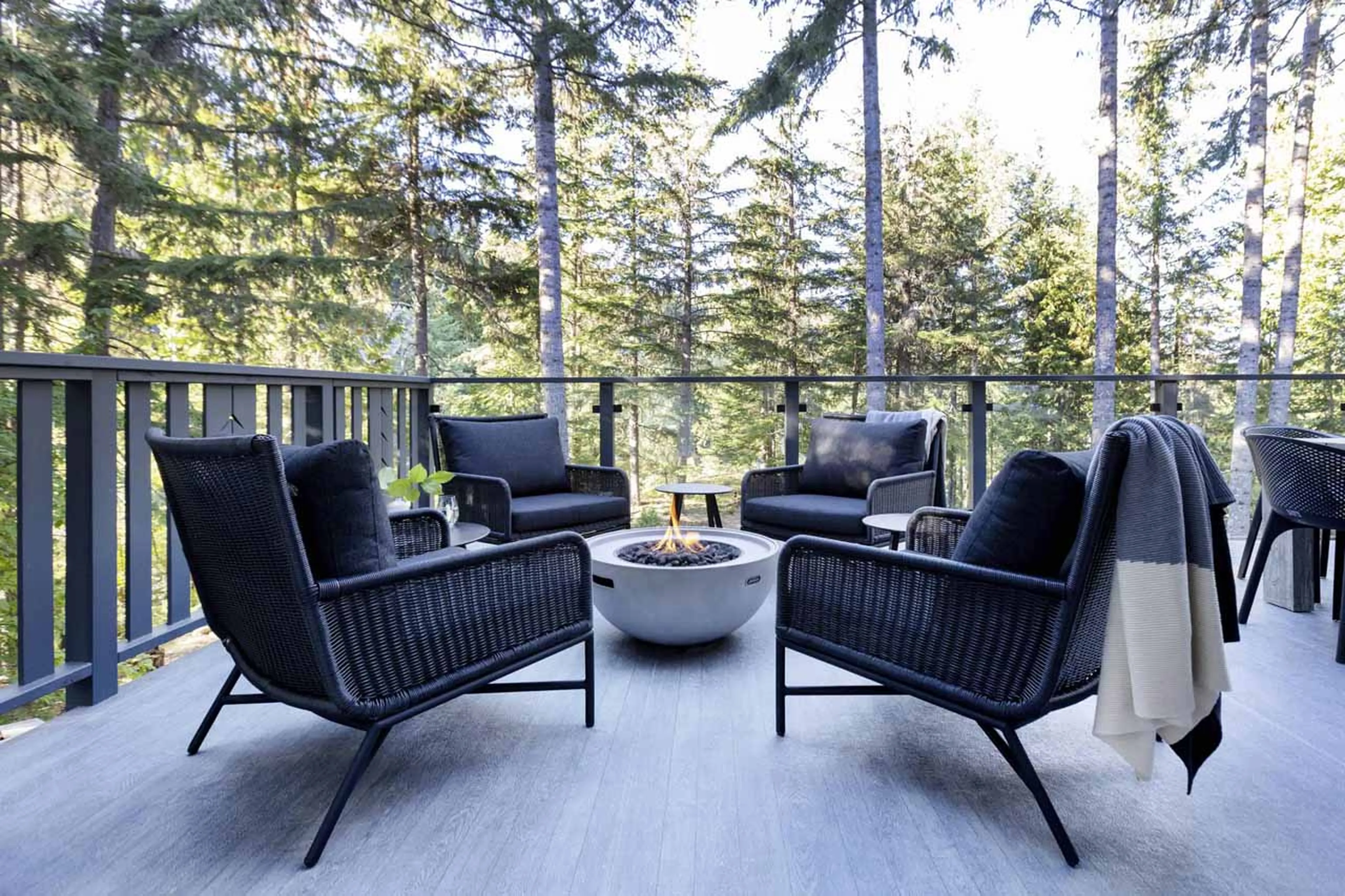 Terrace fire pit at Haus Heidi in Whistler