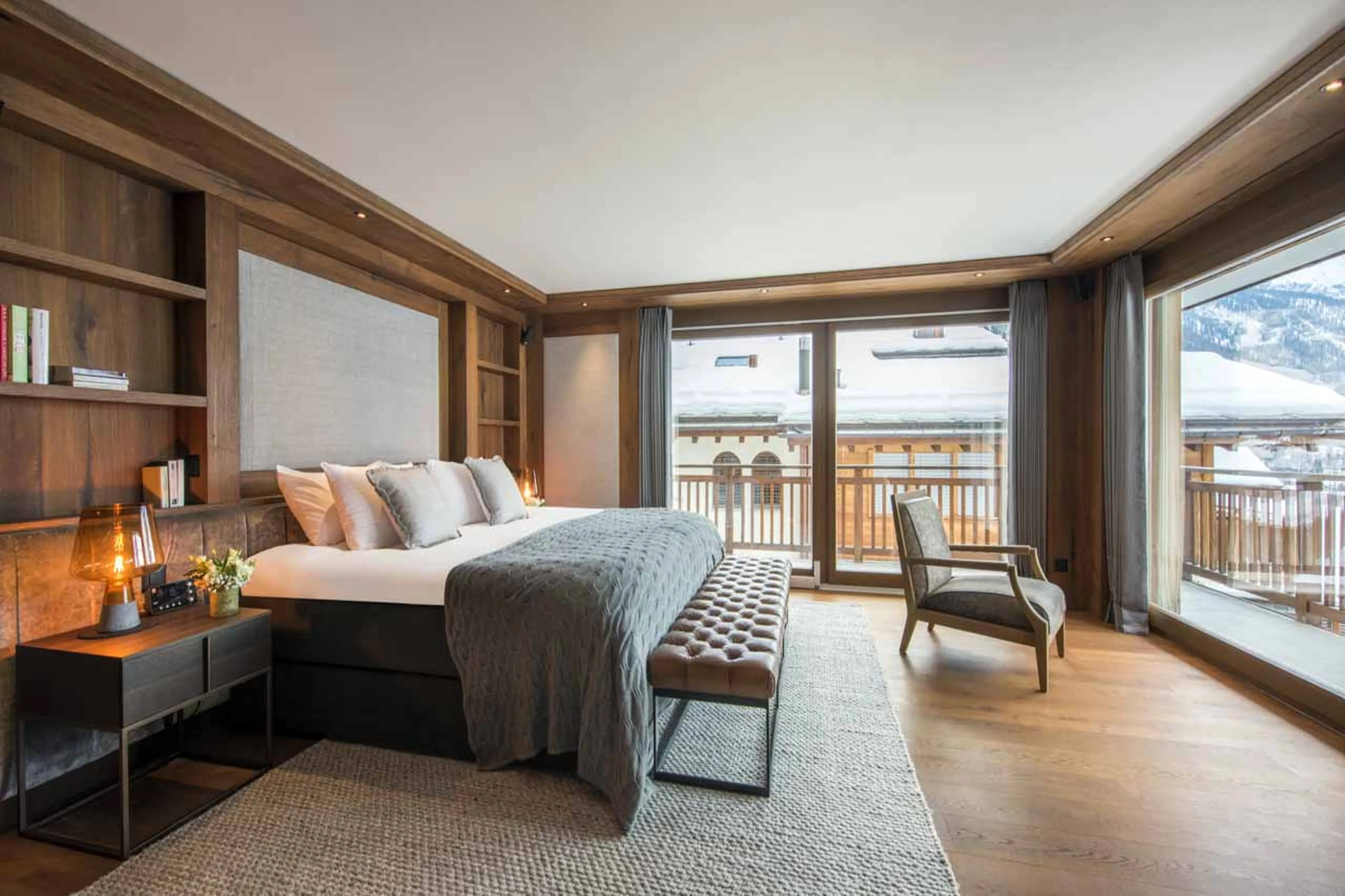 Bedroom one at Haus Leytron in Zermatt