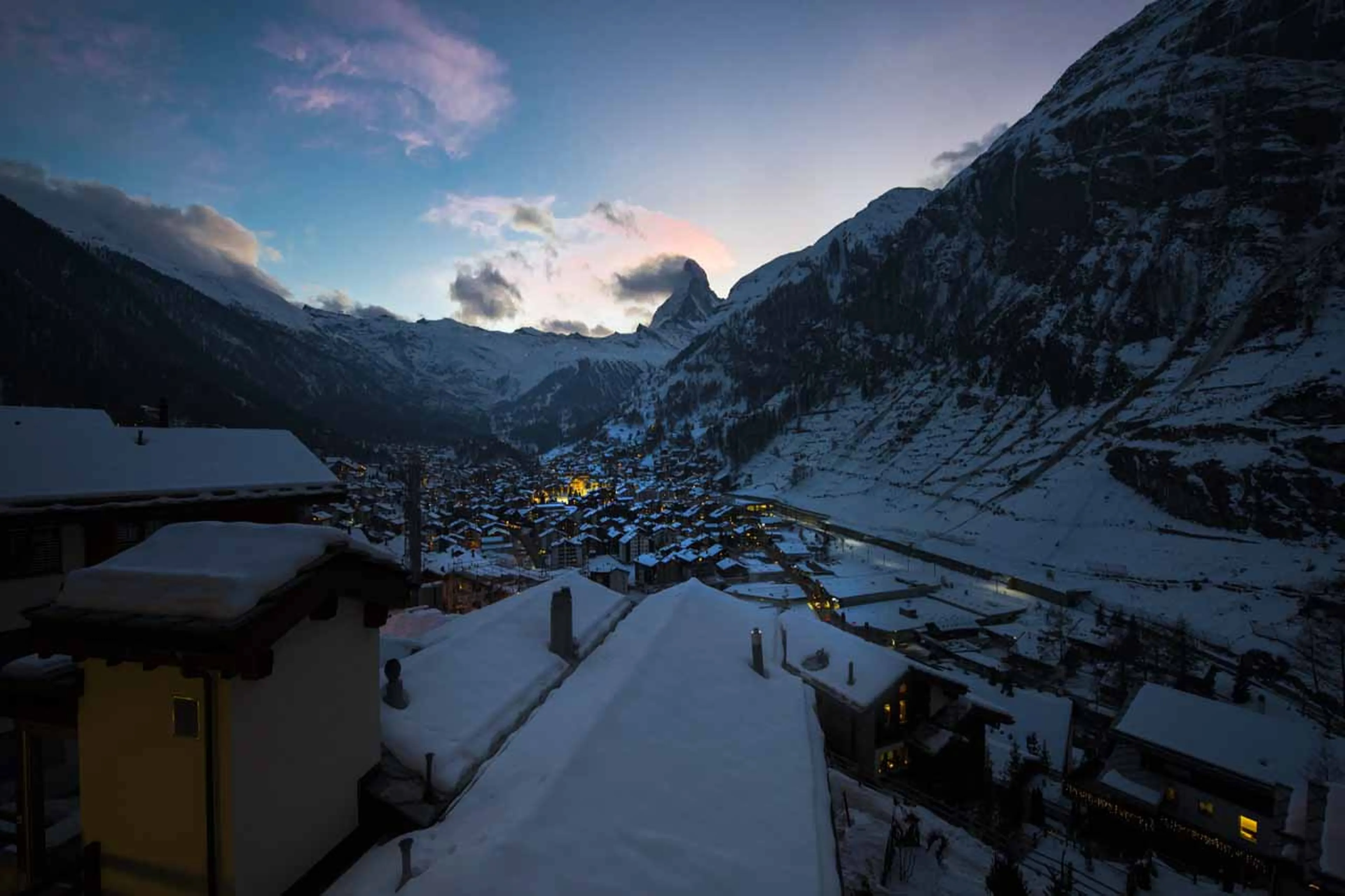 Matterhorn and view of Zermatt