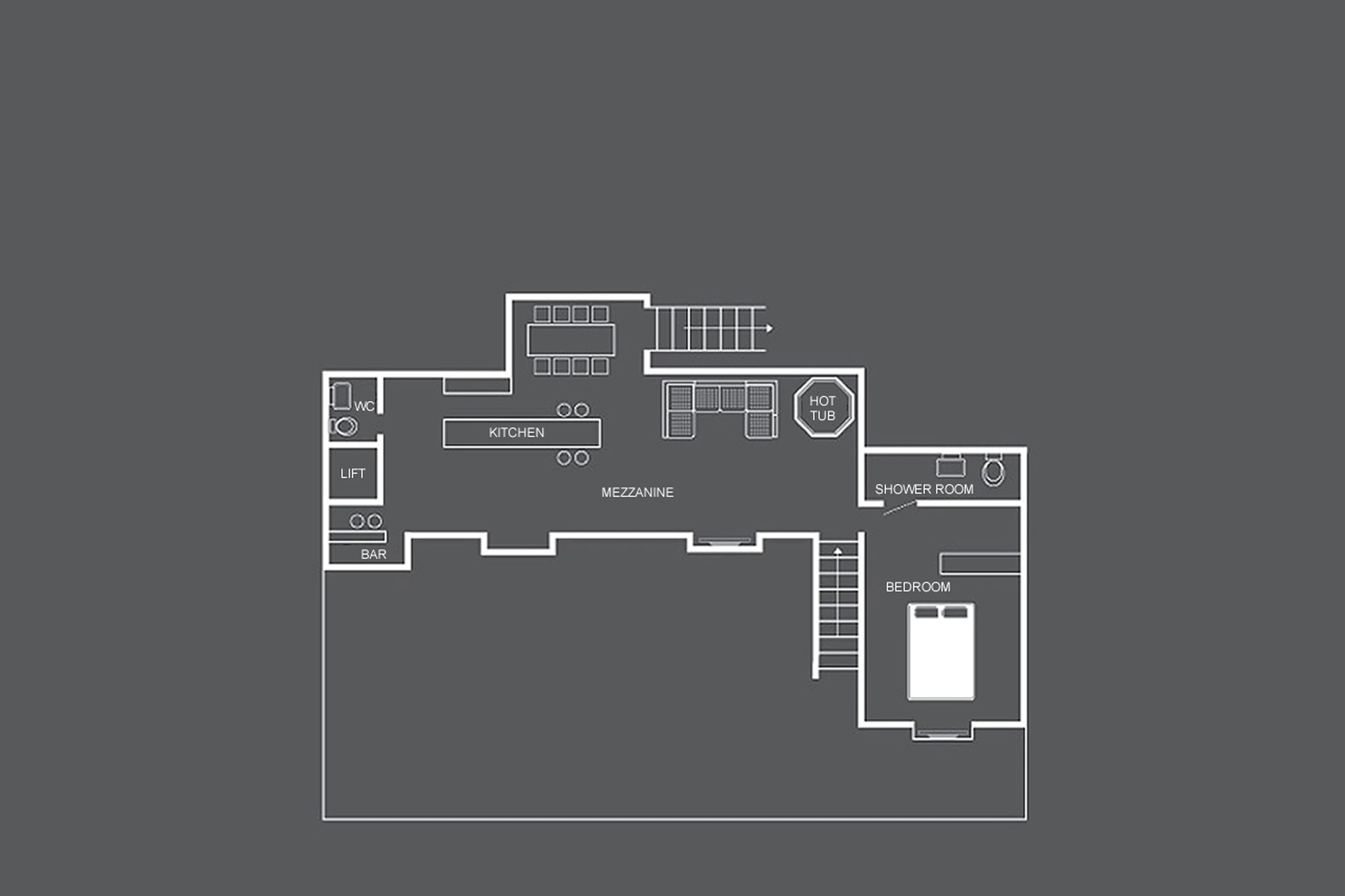 Level 1 floor plan of Heinz Julen Loft in Zermatt