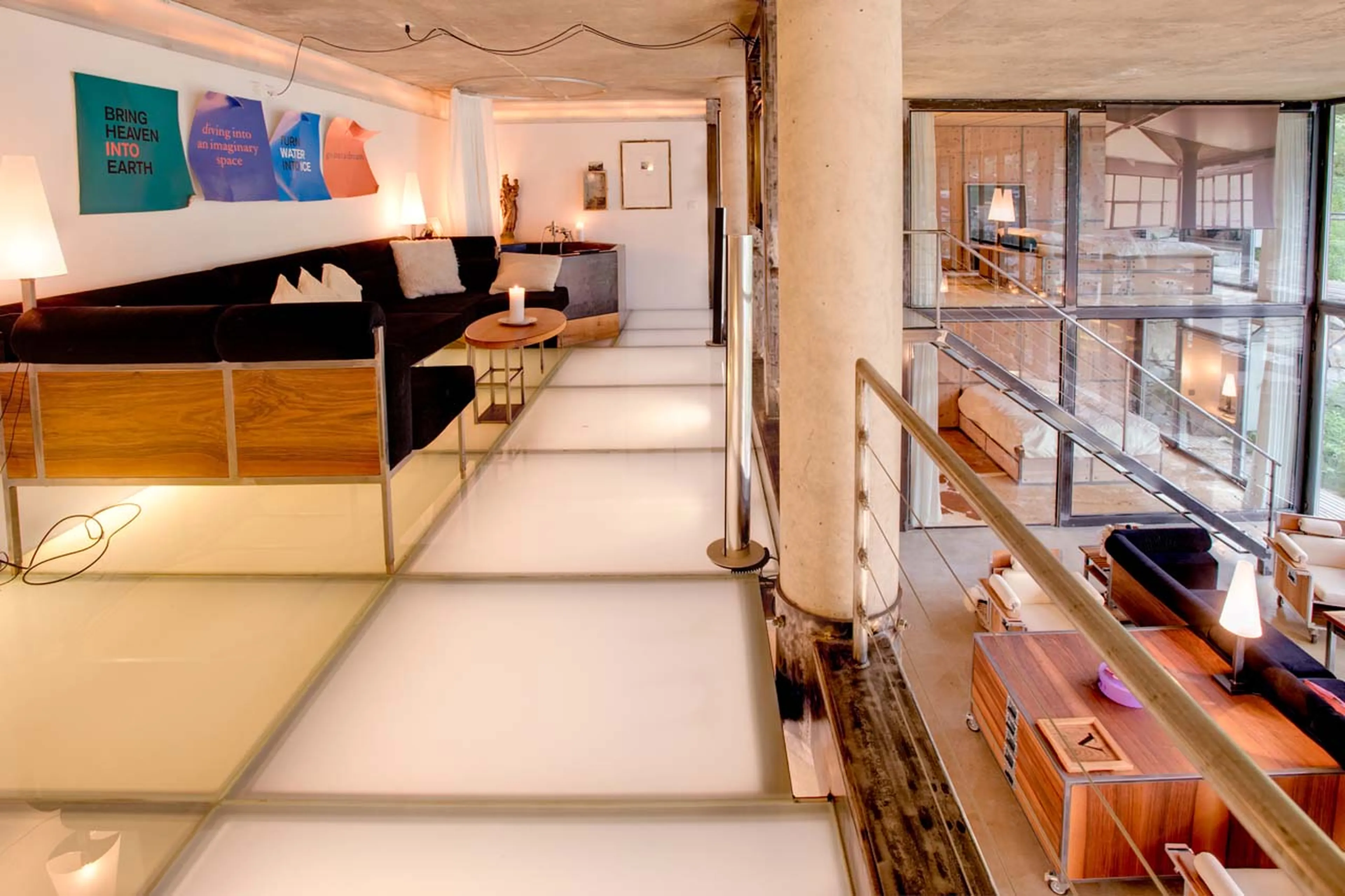 Mezzanine area at Heinz Julen Loft in Zermatt