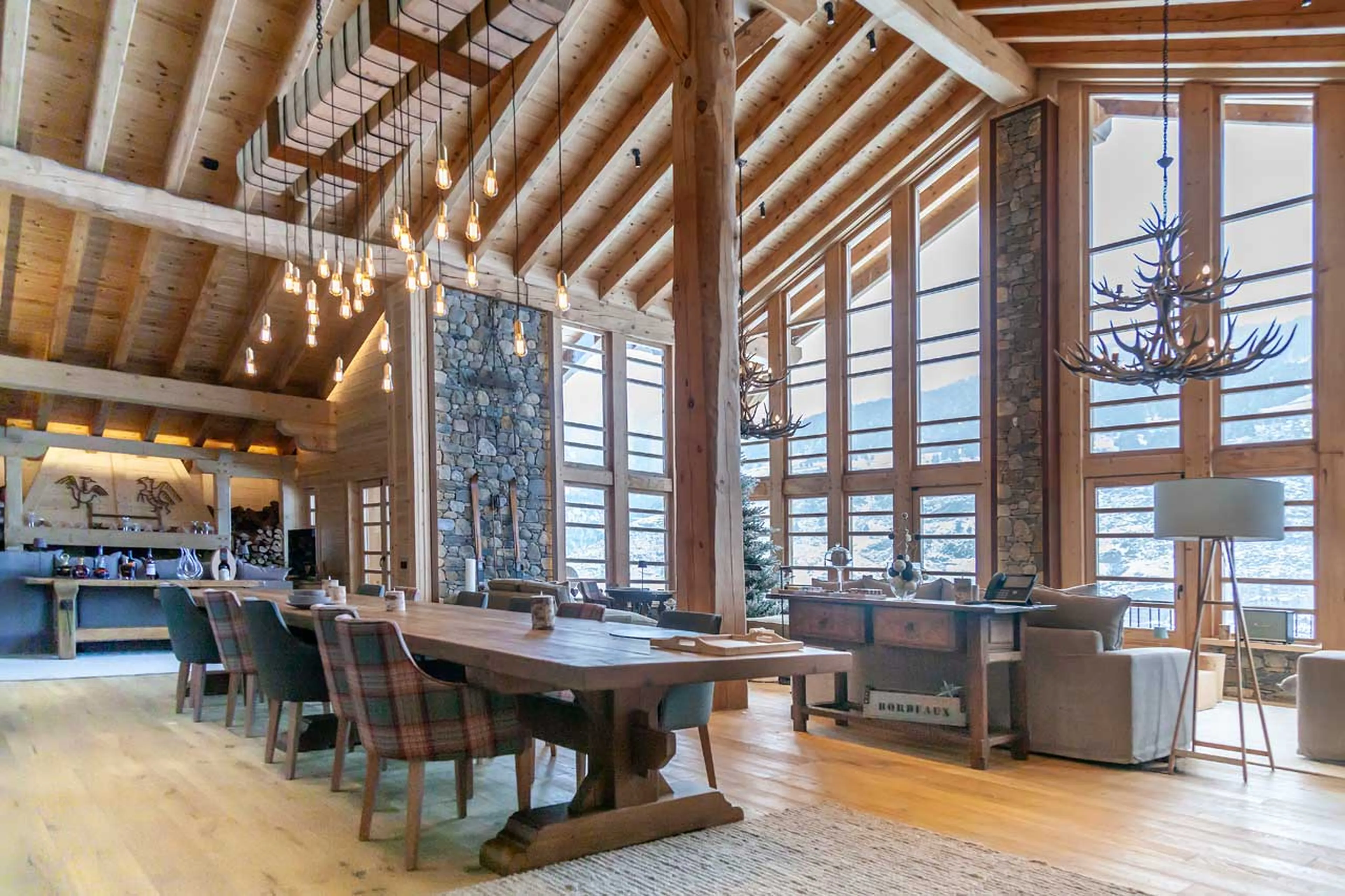 Living room views at Hermitage Mountain Lodge in Andorra
